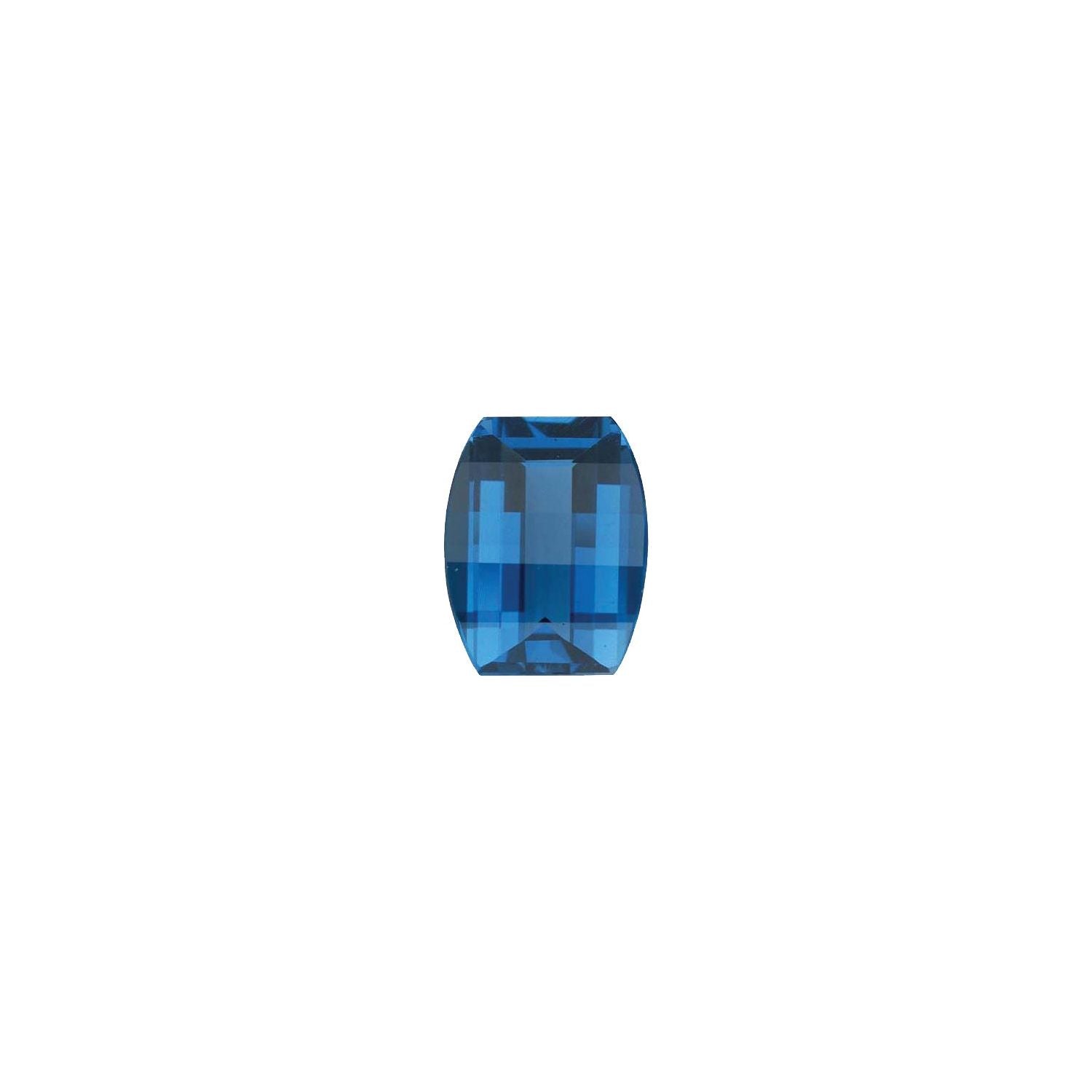 10x8 mm Barrel Natural London Blue Topaz – Fantasy Cut – Standard Quality — Sapphire Row