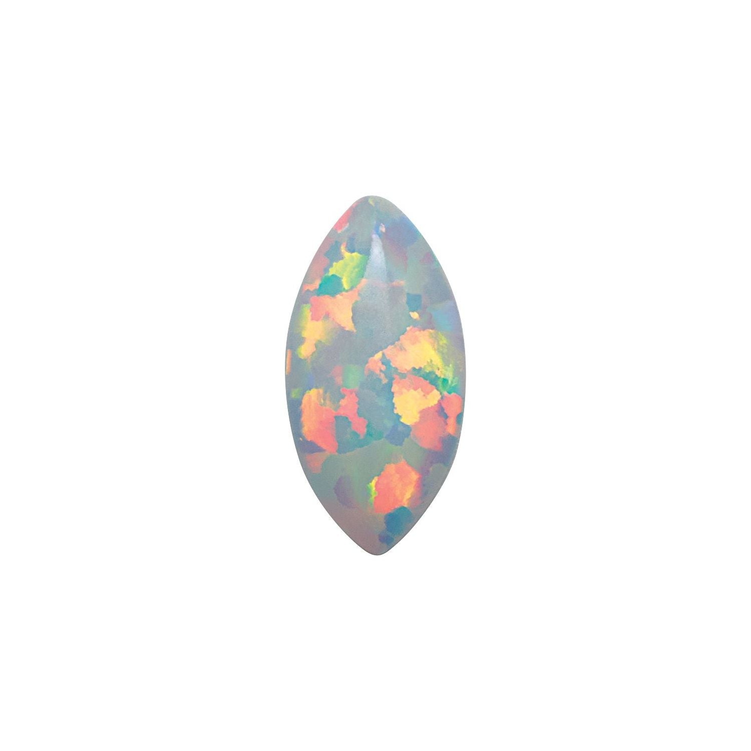5x2.5 mm Marquise Lab-Grown White Opal – Cabochon Cut – Eye-Clean Quality — Sapphire Row