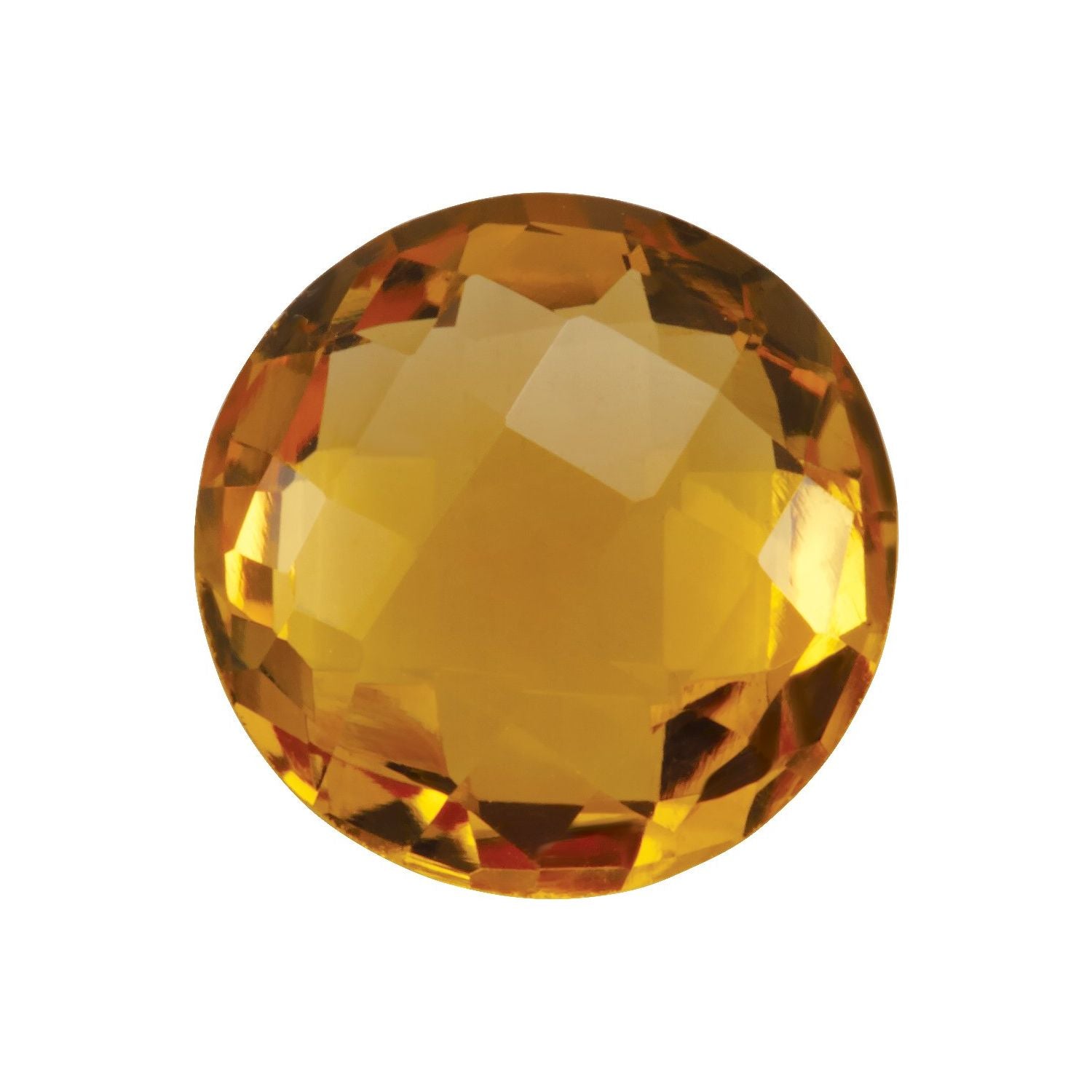 10 mm Round Natural Orange Citrine – Double-Sided Checkerboard-Cut – A Quality — Sapphire Row