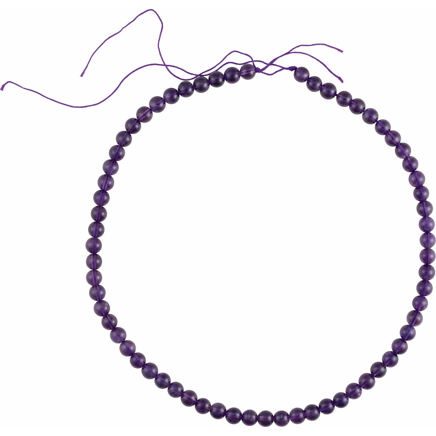 6 mm Round Natural Purple Amethyst – Fully-Drilled Cut – Standard Quality — Sapphire Row