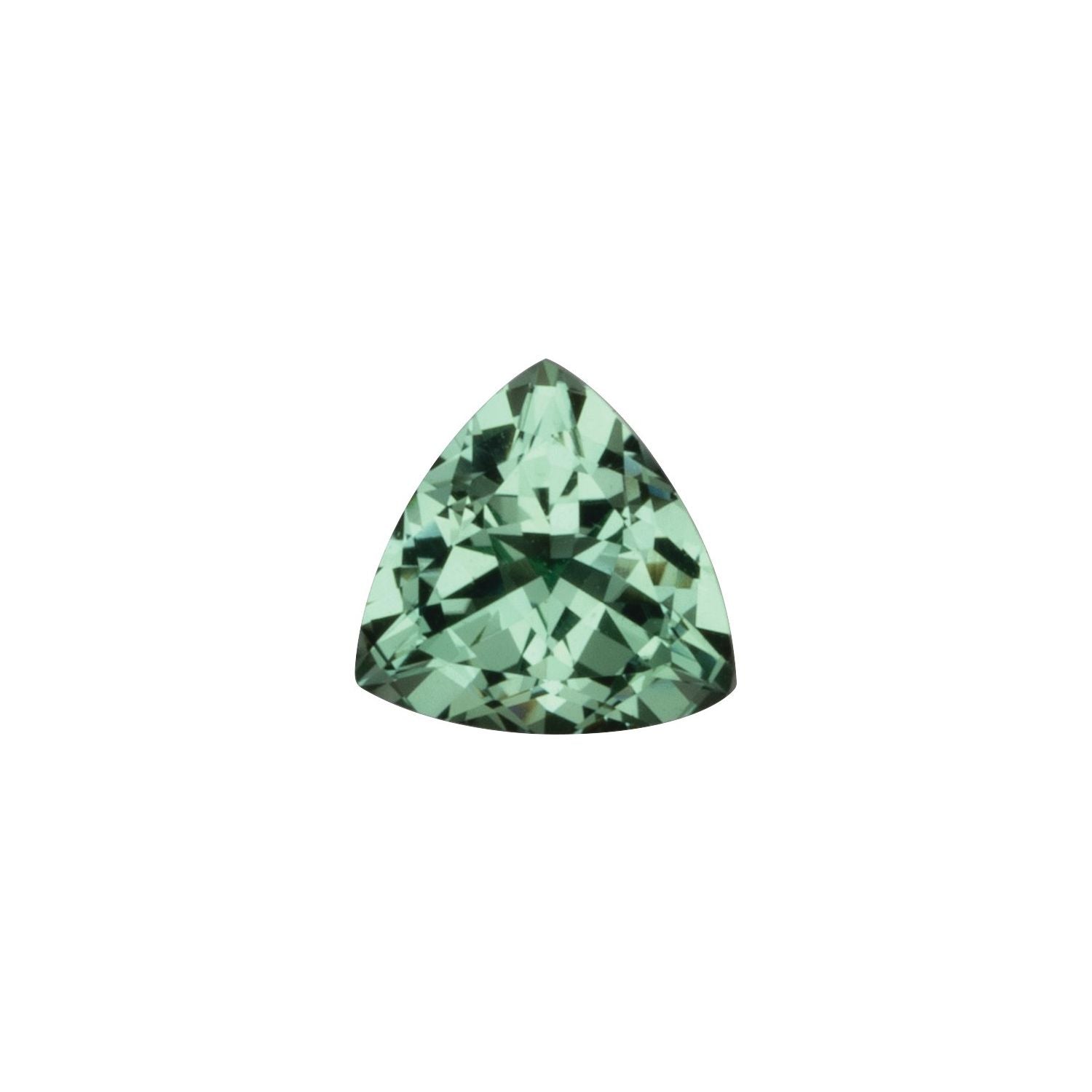 6 mm Trillion Lab-Grown Green Sapphire – Faceted Cut – Eye-Clean Quality — Sapphire Row