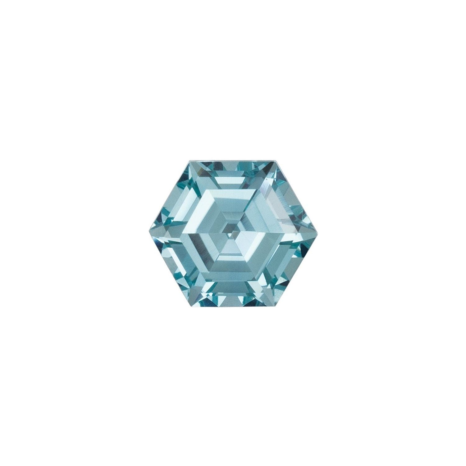 7 mm Hexagon Lab-Grown Aqua Sapphire – Step-Cut – Eye-Clean Quality — Sapphire Row