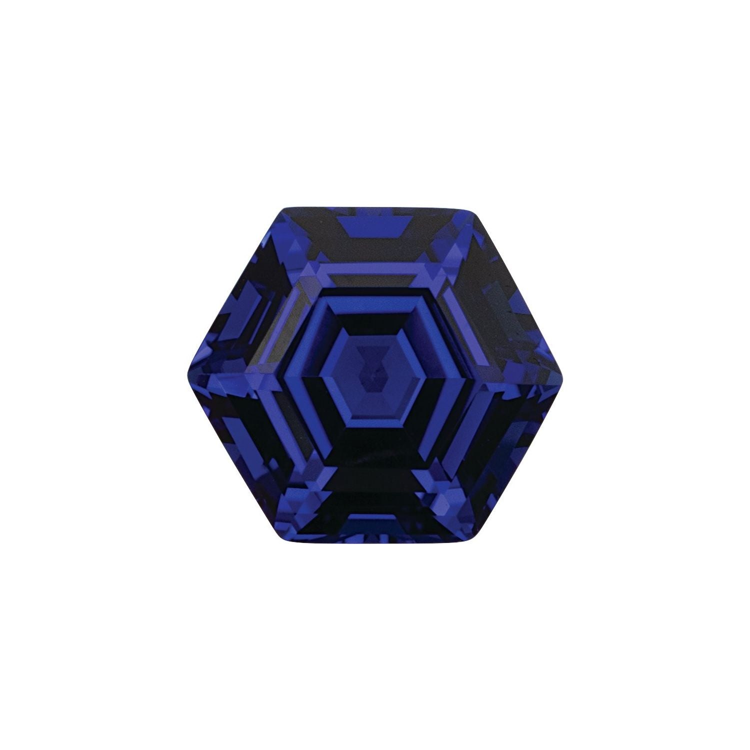 7 mm Hexagon Lab-Grown Blue Sapphire – Step-Cut – Eye-Clean Quality — Sapphire Row