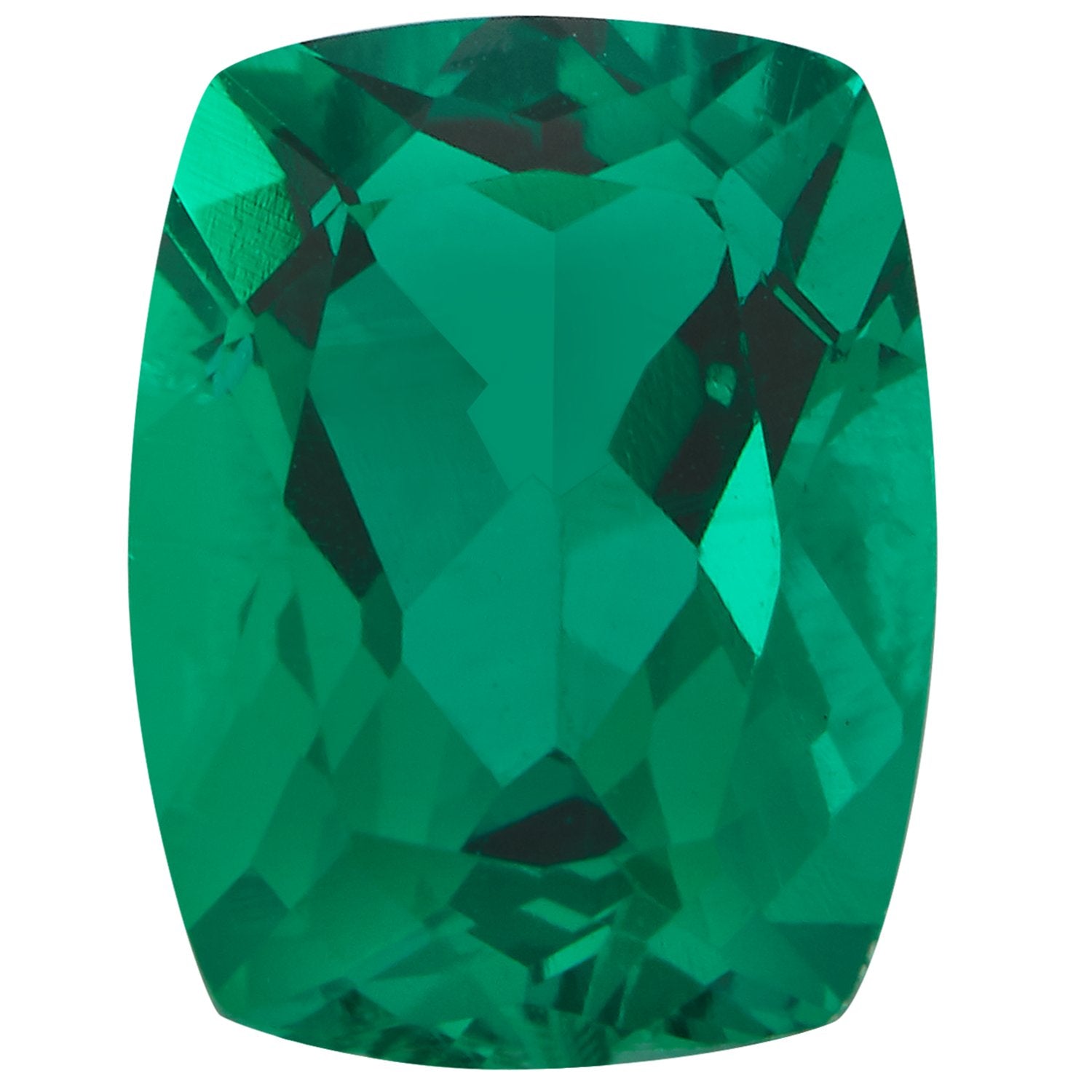 6x4 mm Antique Cushion Lab-Grown Green Emerald – Faceted Cut – Eye-Clean Quality — Sapphire Row