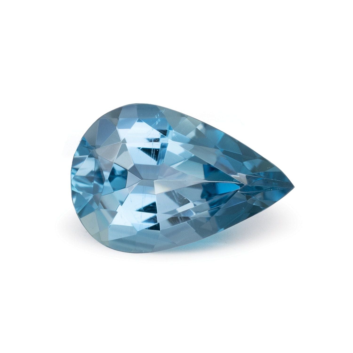 2.37 ct natural blue aquamarine from Mozambique, pear cut | Sapphire Row