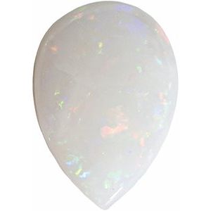 Lot of 10 – 5x3 mm Pear Natural White Opal – Cabochon Cut – A Quality — Sapphire Row