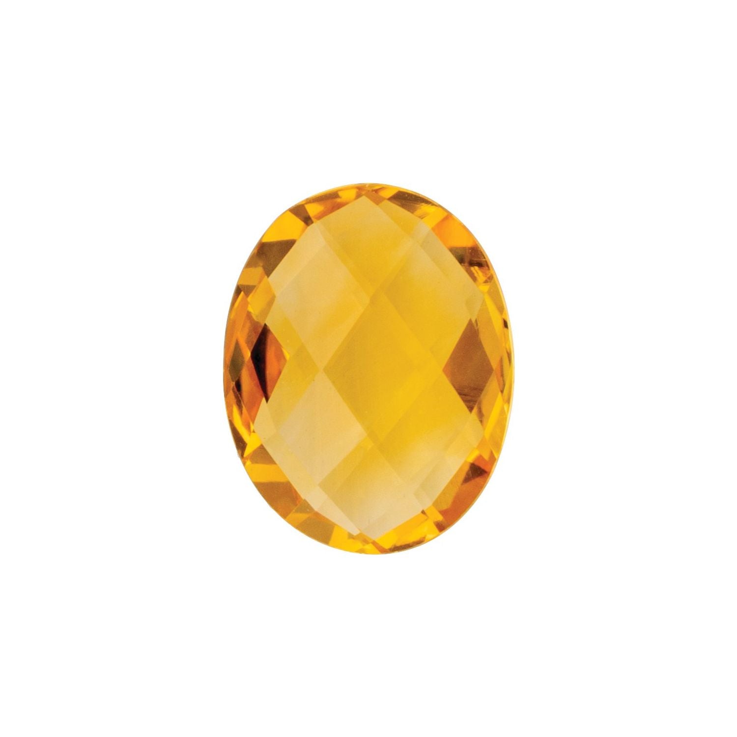 9x7 mm Oval Natural Orange Citrine – Double-Sided Checkerboard-Cut – AA Quality — Sapphire Row