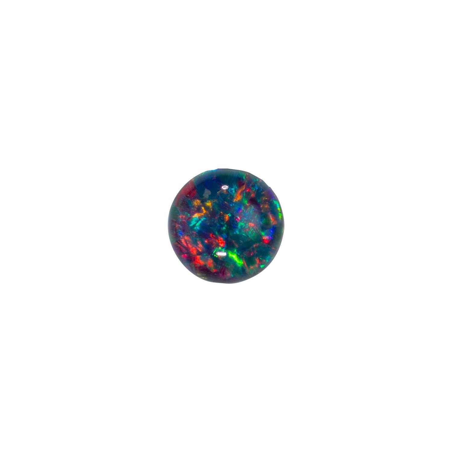 7 mm Round Natural Black Opal – Cabochon Cut – Standard Quality — Sapphire Row