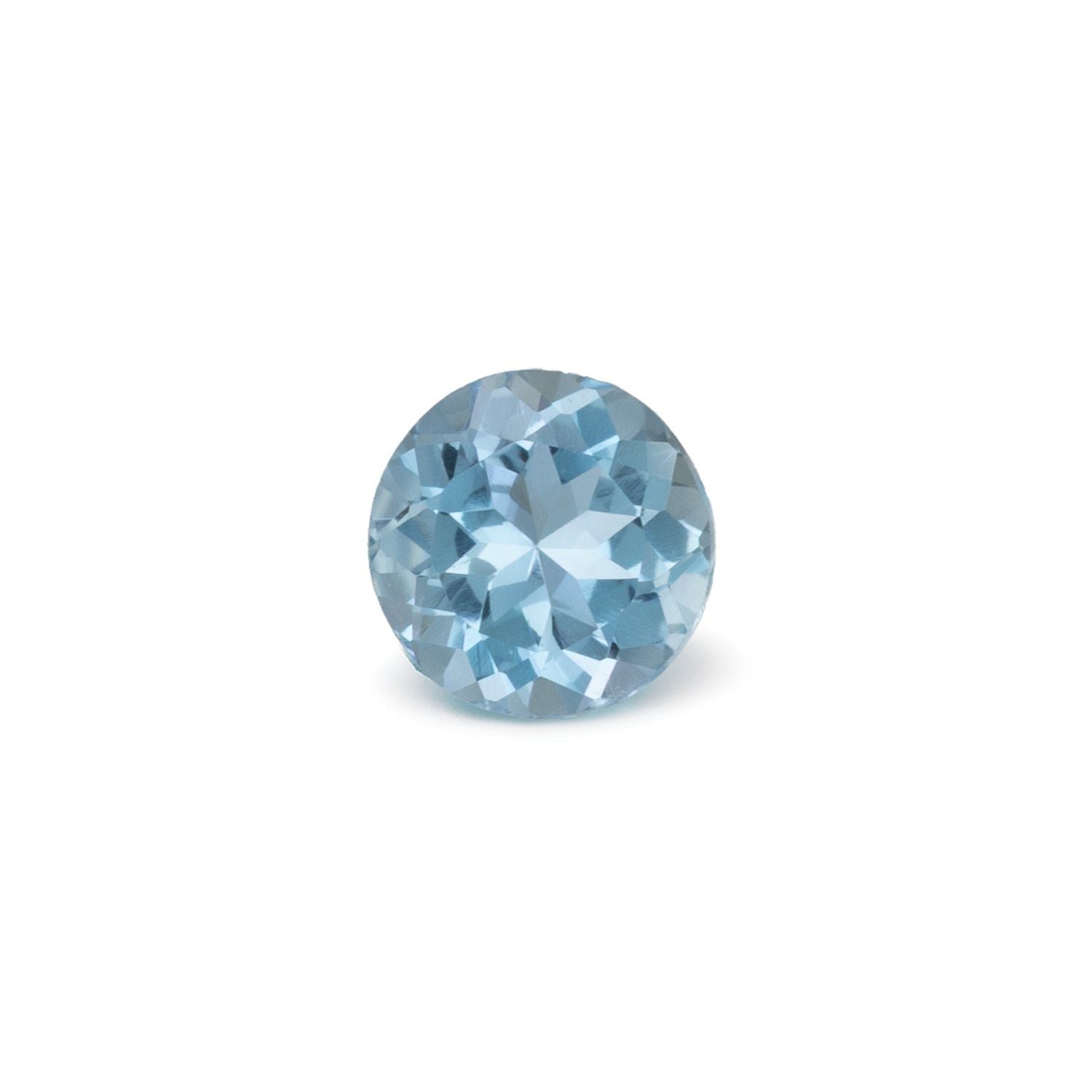 0.76 ct Round Natural Natural Aquamarine Aquamarine – Faceted Cut – N/A Certified — Sapphire Row