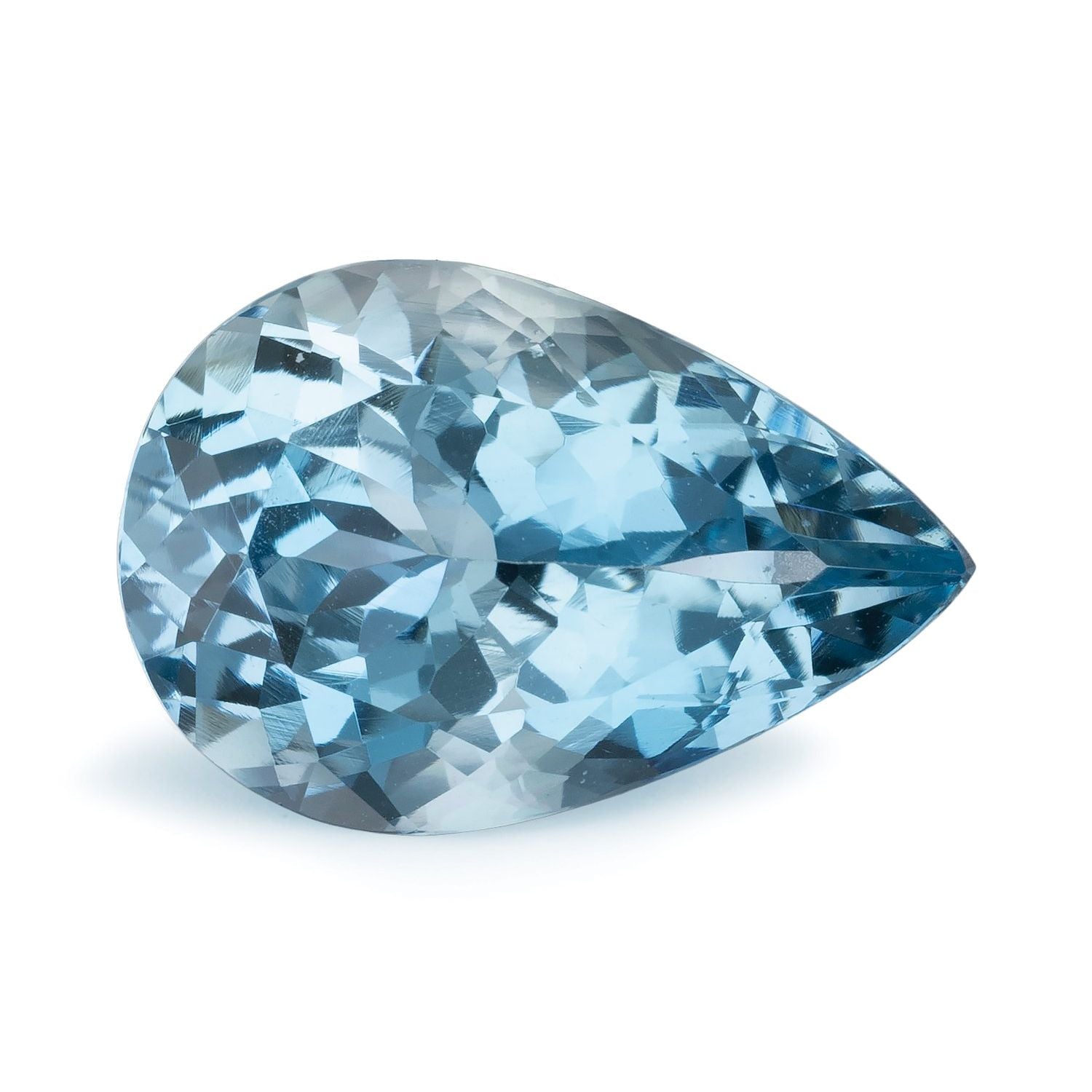 6.08 ct Pear Natural Natural Aquamarine Aquamarine – Faceted Cut – N/A Certified — Sapphire Row