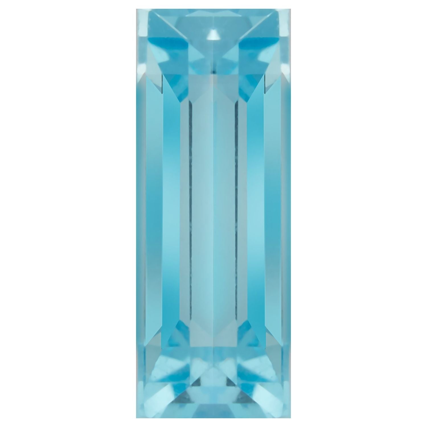 6x3 mm natural swiss blue topaz, straight baguette cut | Sapphire Row
