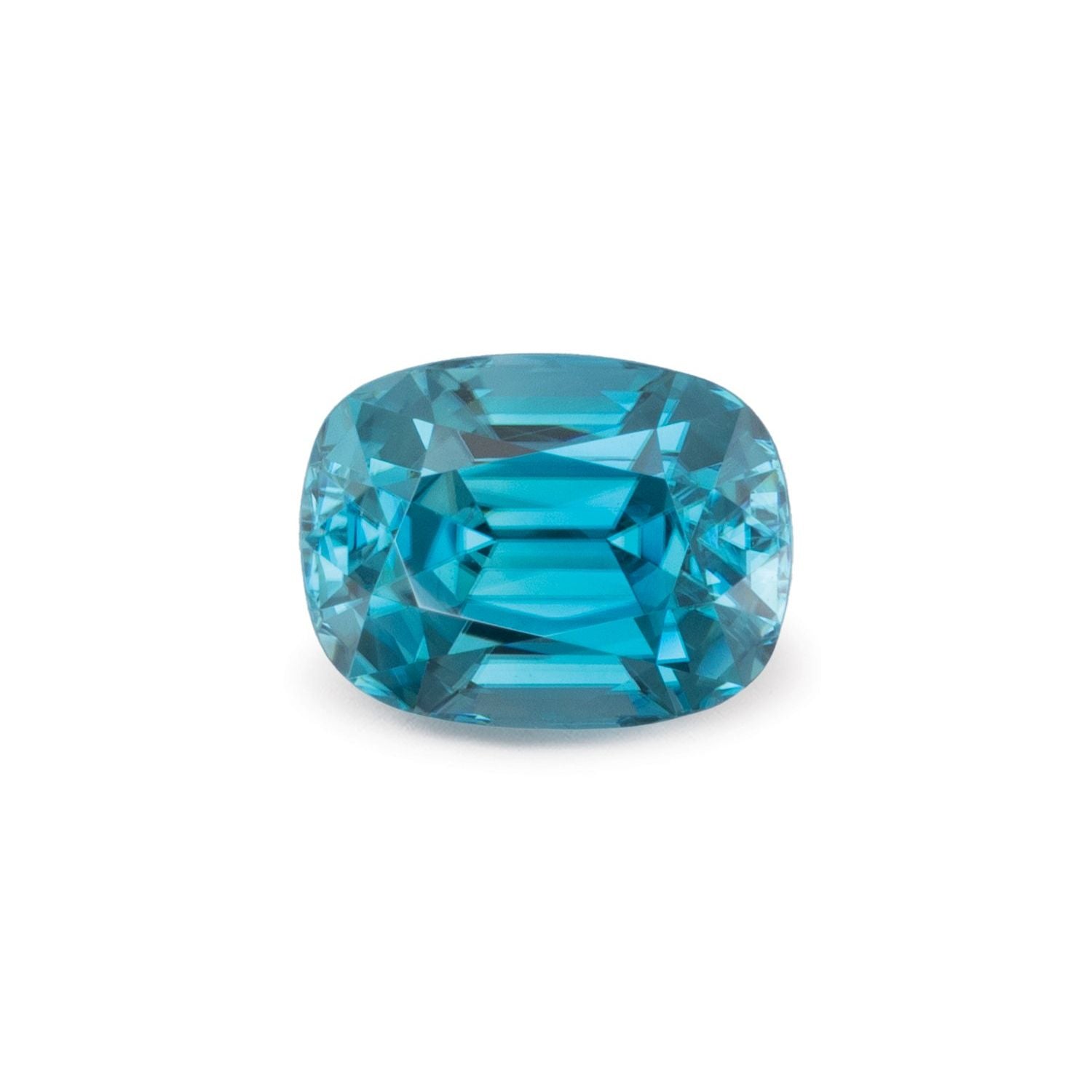 3.42 ct natural blue zircon from Cambodia, antique cushion cut | Sapphire Row