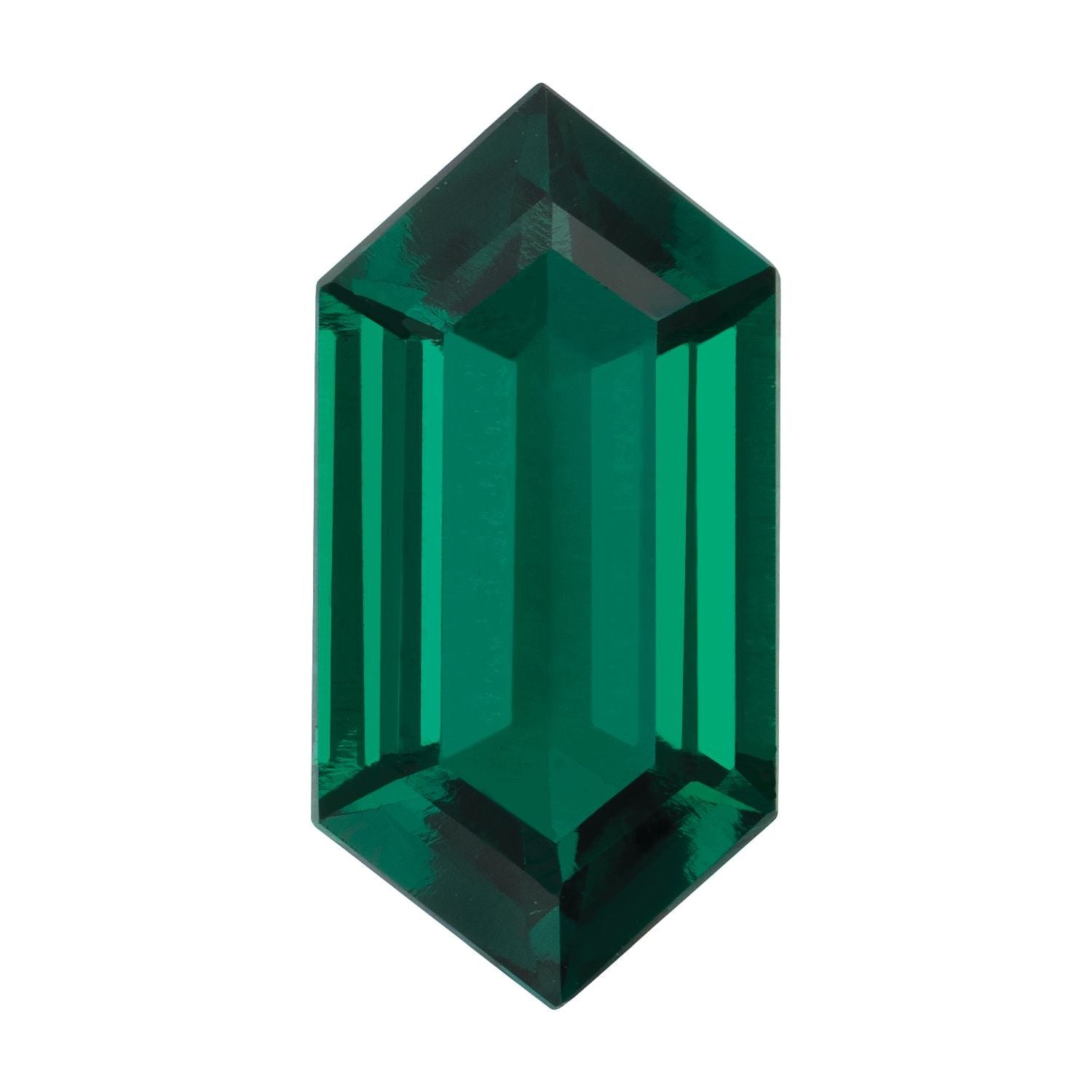 12x6 mm Elongated Hexagon Lab-Grown Green Emerald – Step-Cut – Eye-Clean Quality — Sapphire Row