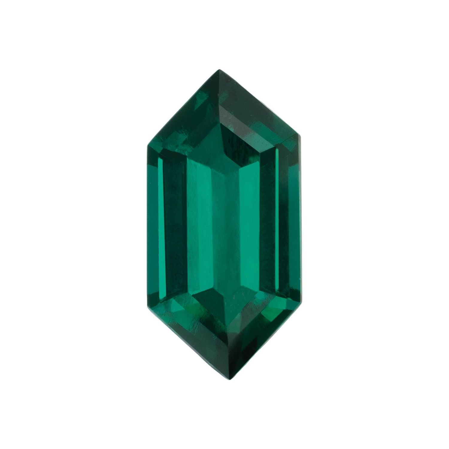 10x5 mm Elongated Hexagon Lab-Grown Green Emerald – Step-Cut – Eye-Clean Quality — Sapphire Row
