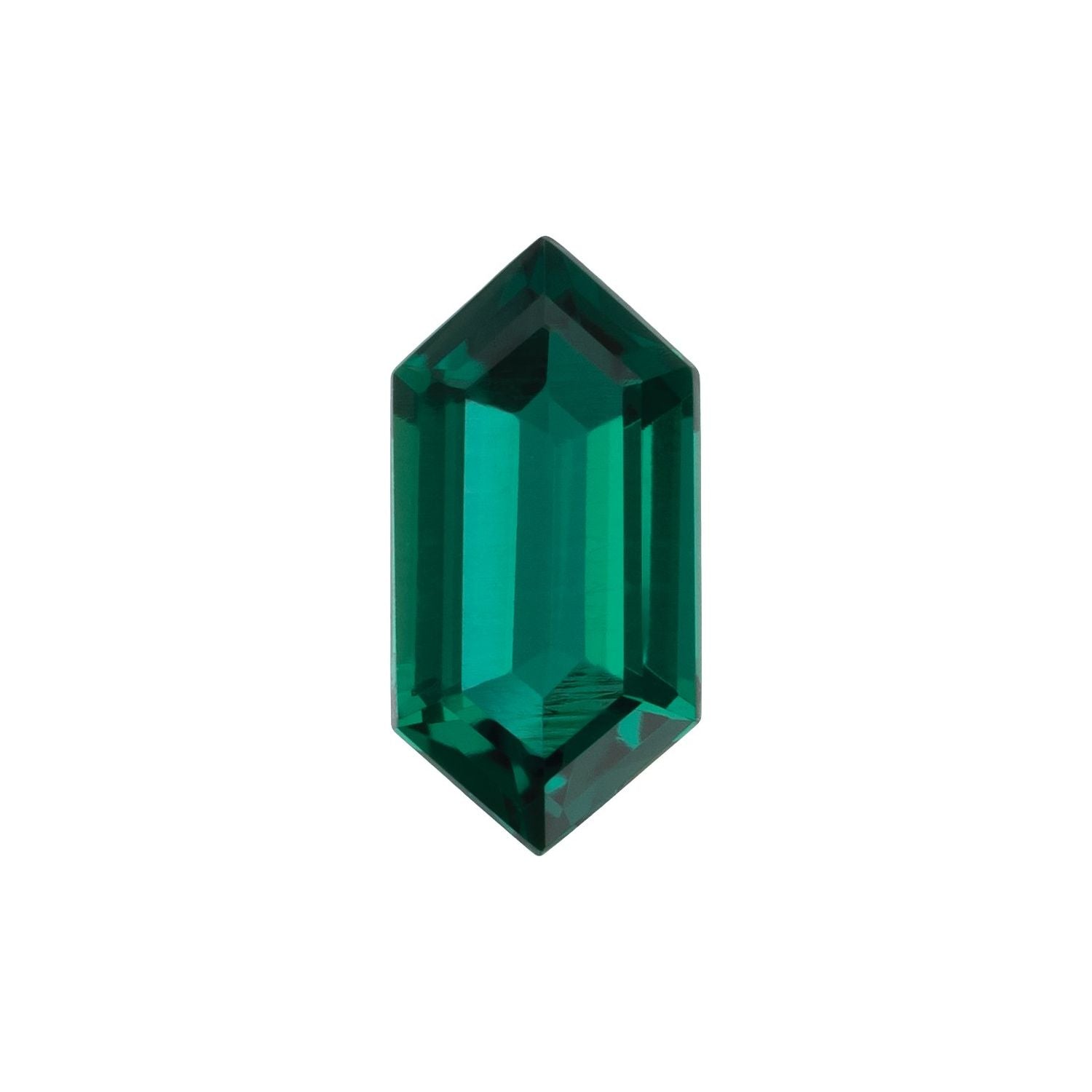 8x4 mm Elongated Hexagon Lab-Grown Green Emerald – Step-Cut – Eye-Clean Quality — Sapphire Row