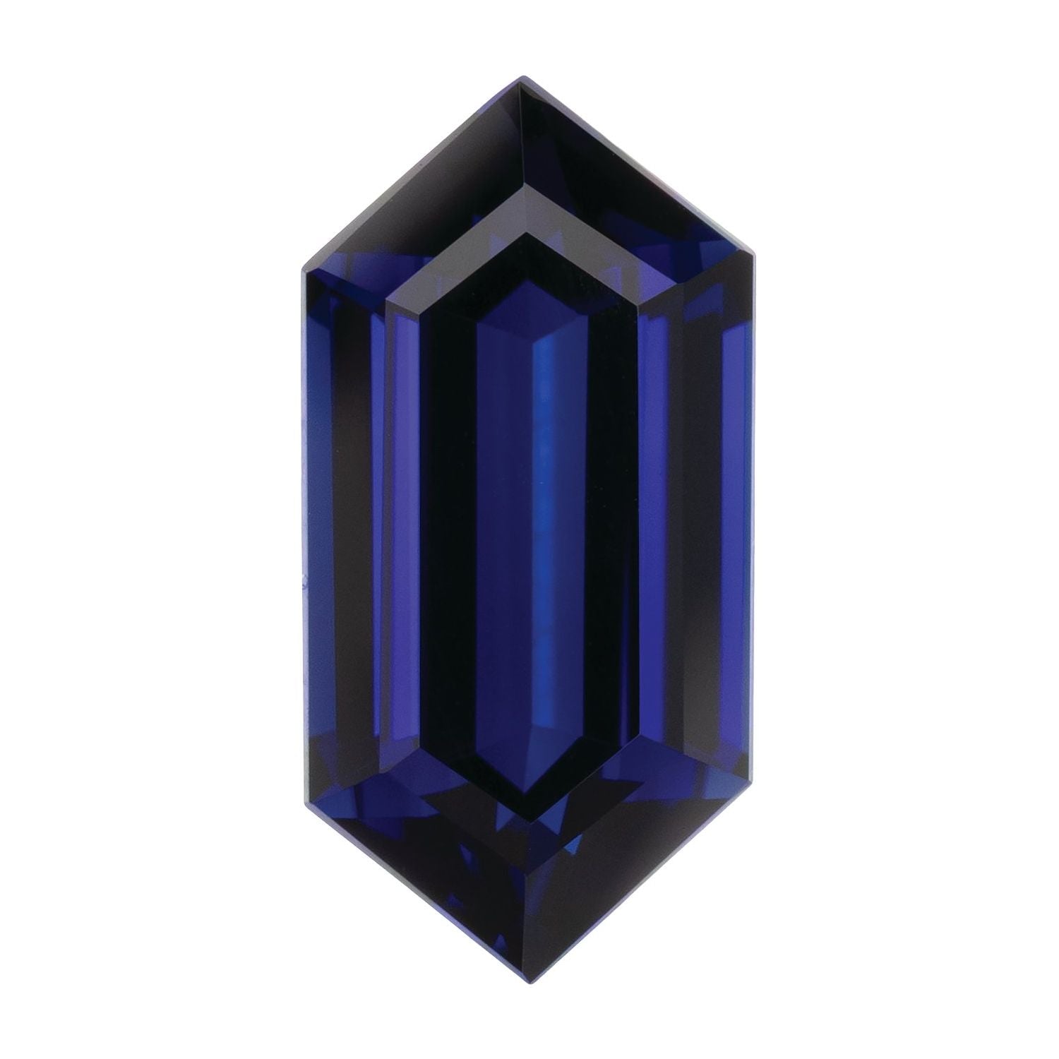 12x6 mm Elongated Hexagon Lab-Grown Blue Sapphire – Step-Cut – Eye-Clean Quality — Sapphire Row