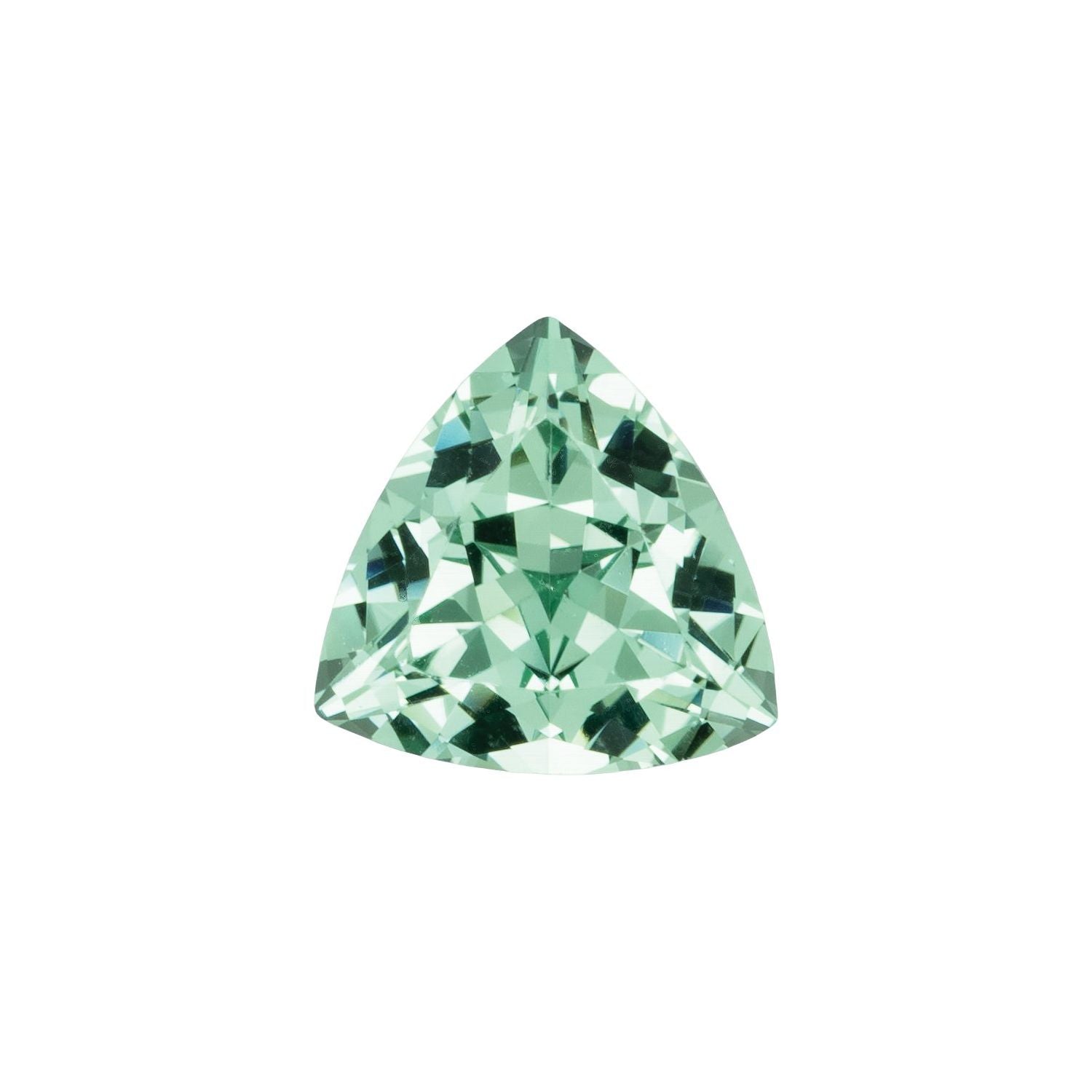 8 mm Trillion Lab-Grown Mint Green Sapphire – Faceted Cut – Eye-Clean Quality — Sapphire Row