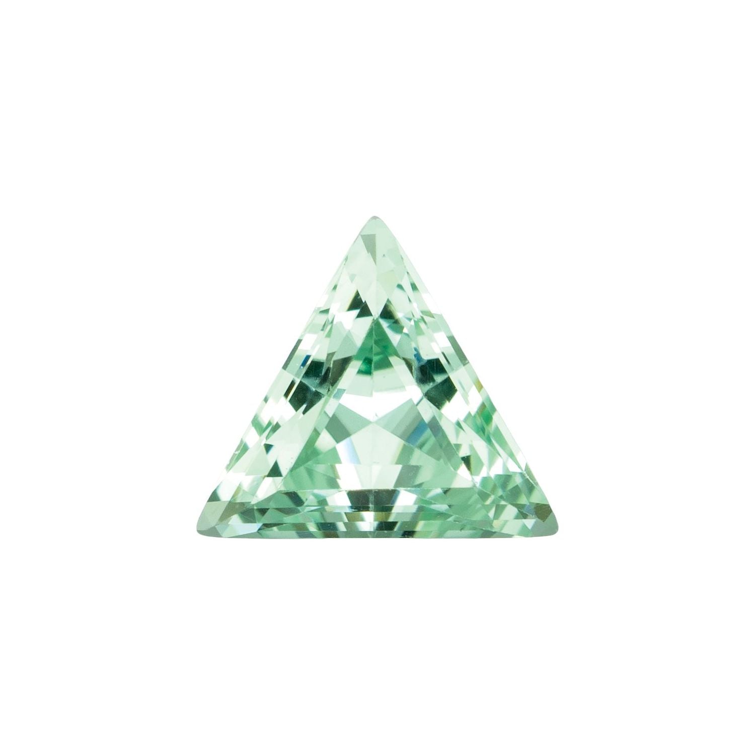6 mm Triangle Lab-Grown Mint Green Sapphire – Step-Cut – Eye-Clean Quality — Sapphire Row