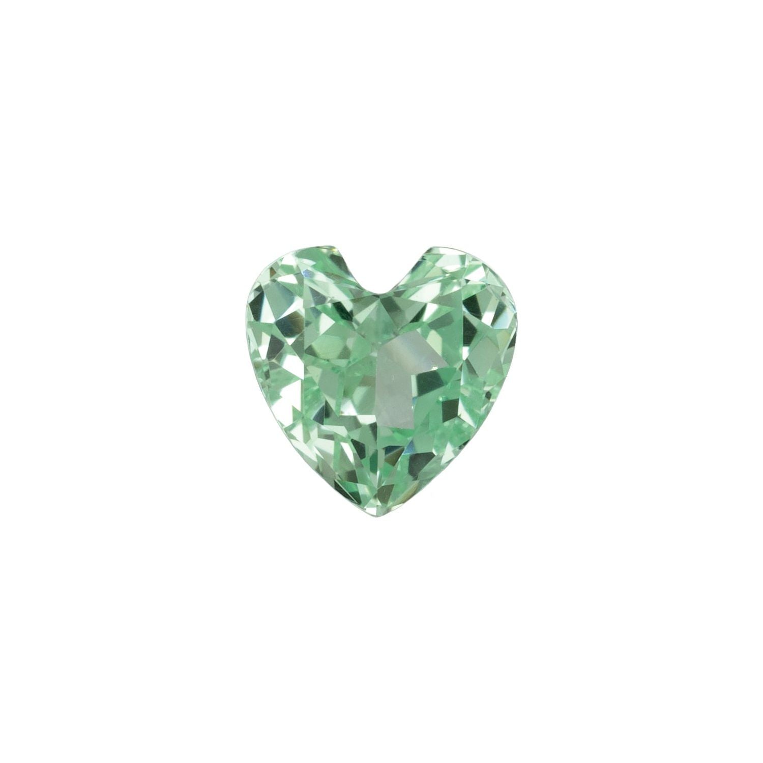3 mm Heart Lab-Grown Mint Green Sapphire – Faceted Cut – Eye-Clean Quality — Sapphire Row