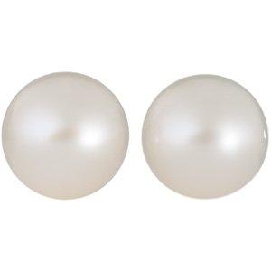 7.5 mm Near Round White Cultured Freshwater Pearl – Half-Drilled – A Quality — Sapphire Row