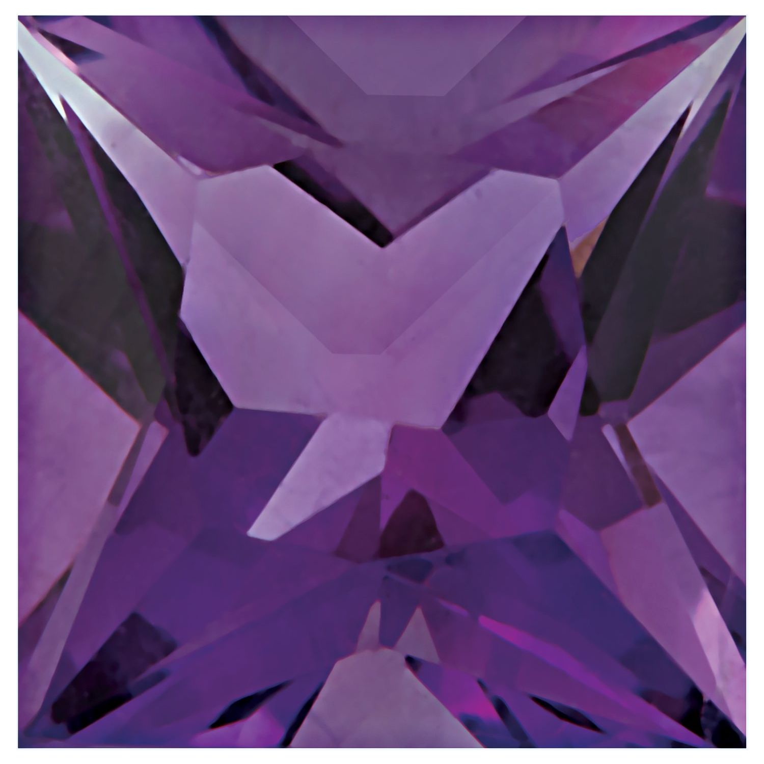 6.5 mm Square Natural Purple Amethyst – Princess-Cut – AA Quality — Sapphire Row