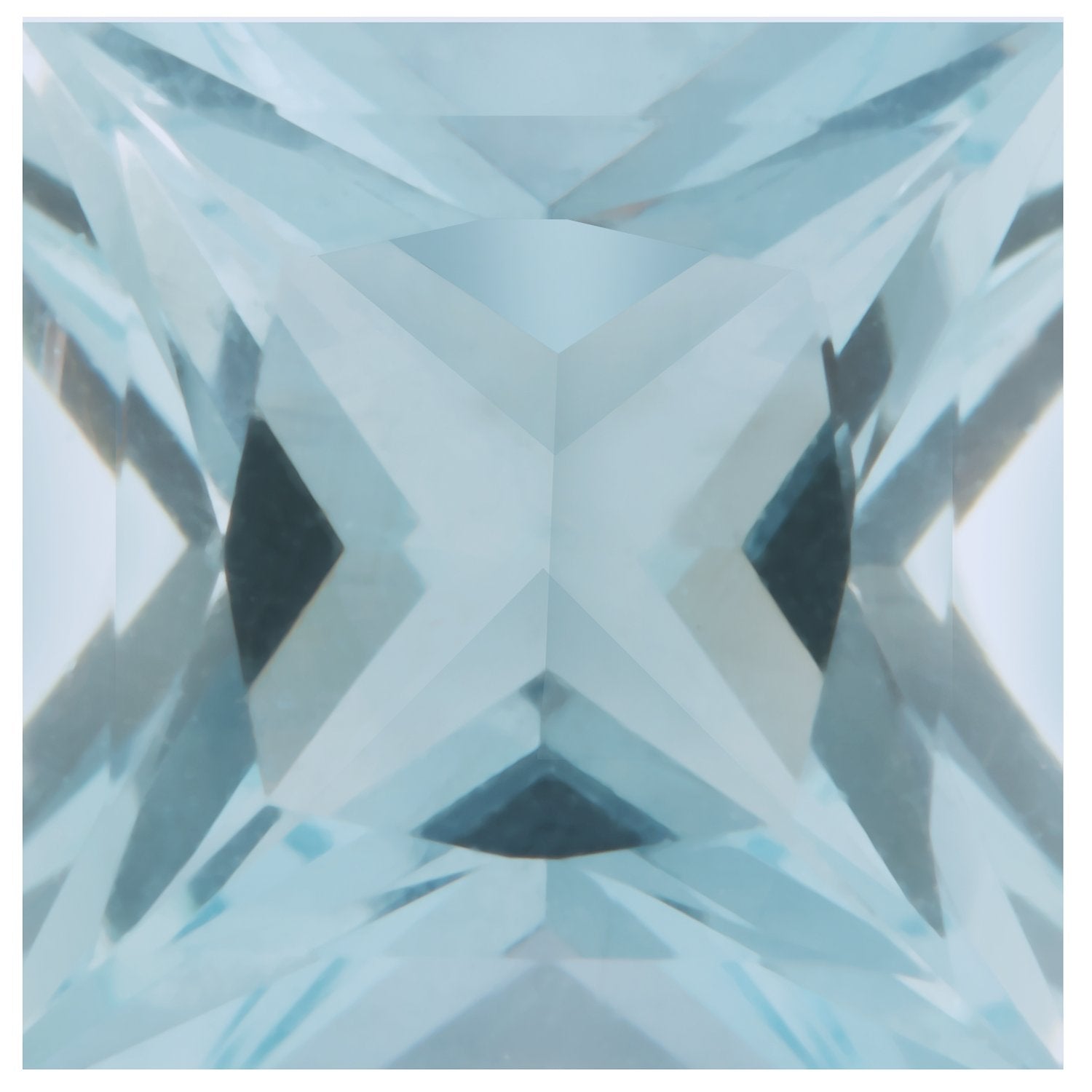 4 mm Square Natural Aqua Aquamarine – Princess-Cut – AA Quality — Sapphire Row