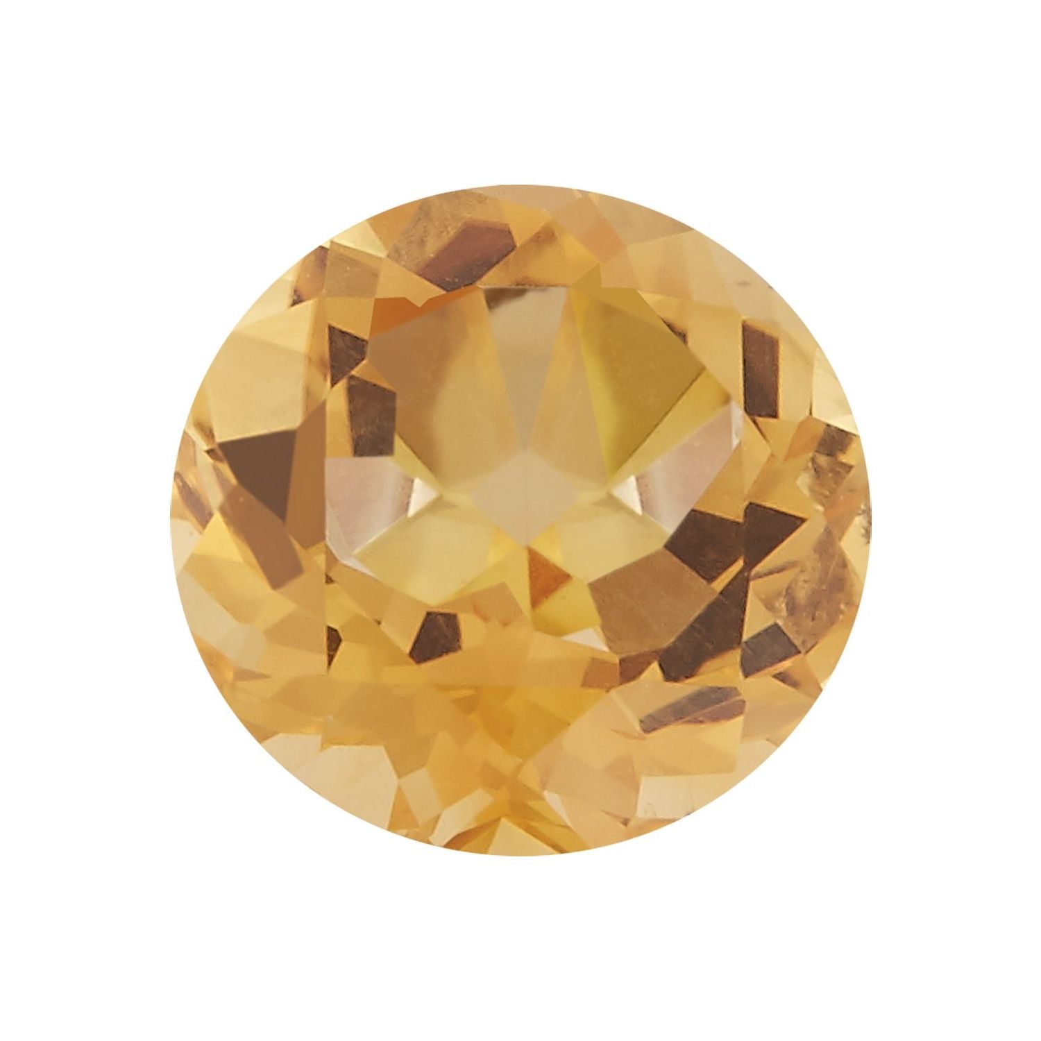 8 mm Round Natural Orange Citrine – Faceted Cut – A Quality — Sapphire Row