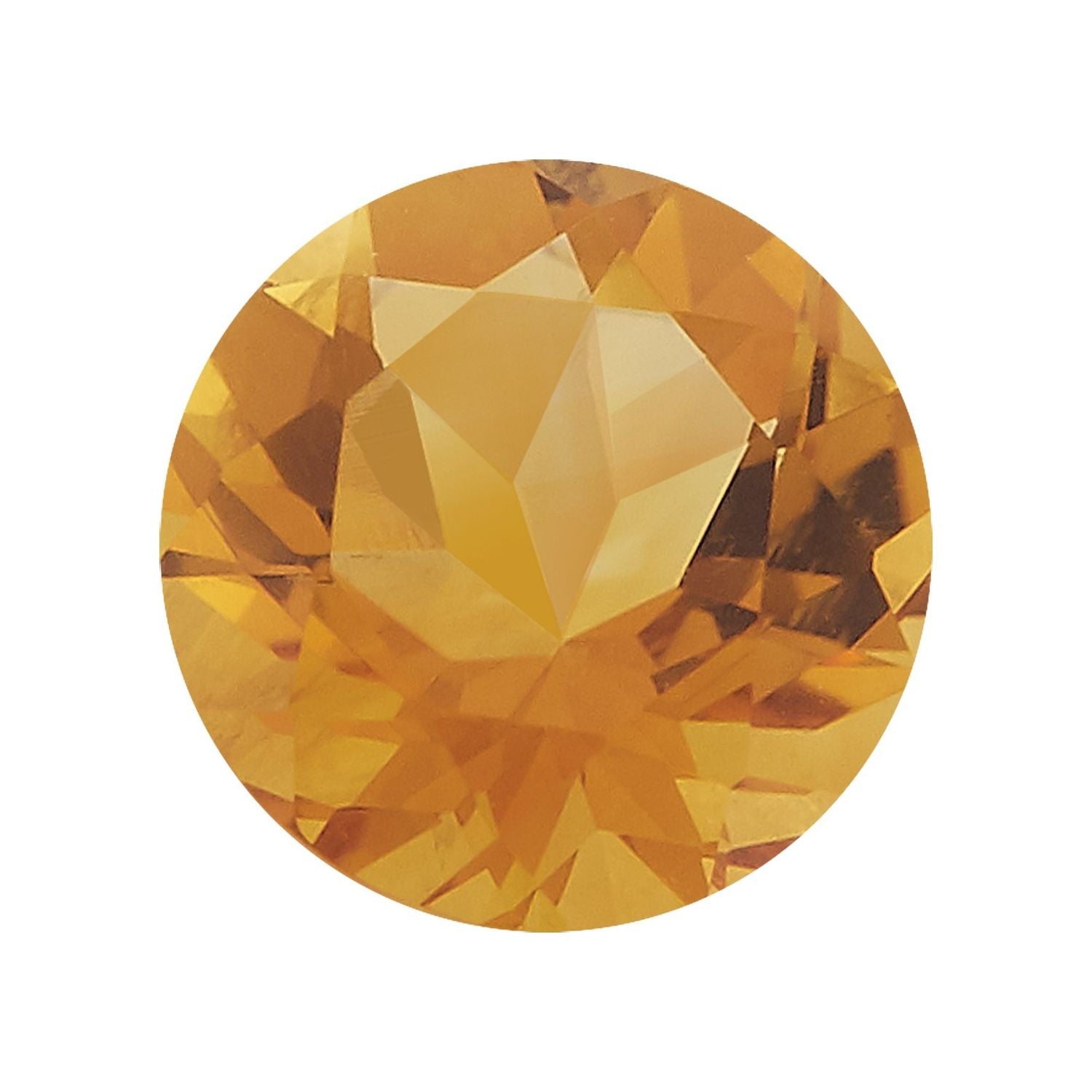 12 mm Round Natural Orange Citrine – Faceted Cut – AA Quality — Sapphire Row