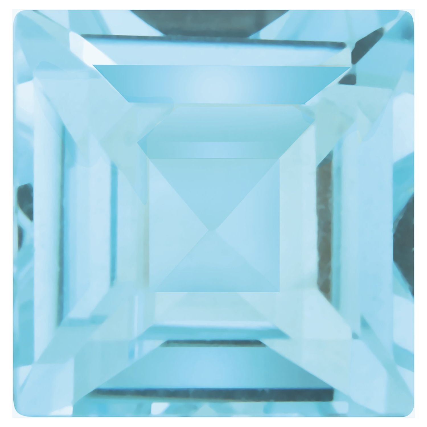 8 mm Square Natural Sky Blue Topaz – Step-Cut – AA Quality — Sapphire Row