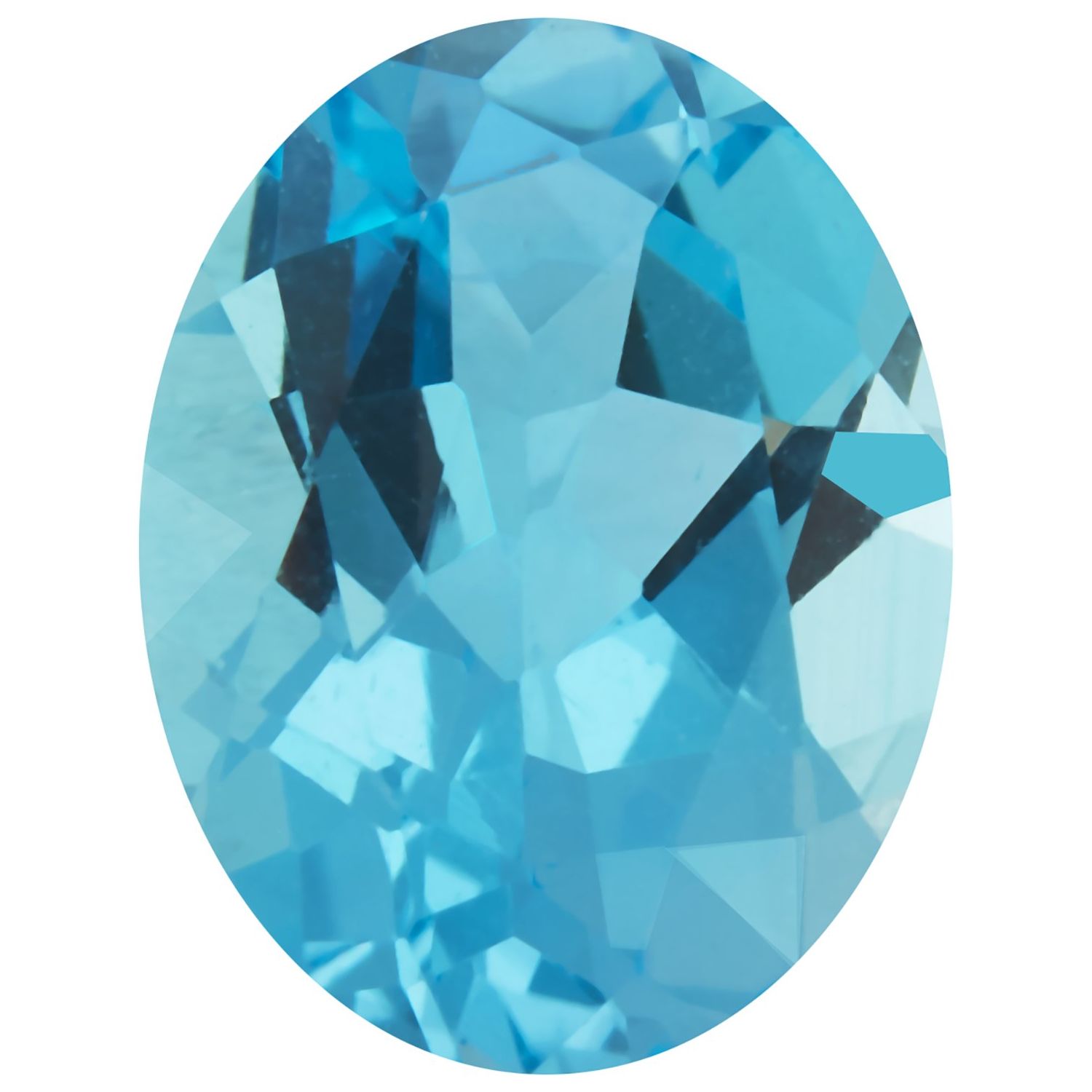 12x10 mm Oval Natural Swiss Blue Topaz – Faceted Cut – AA Quality — Sapphire Row