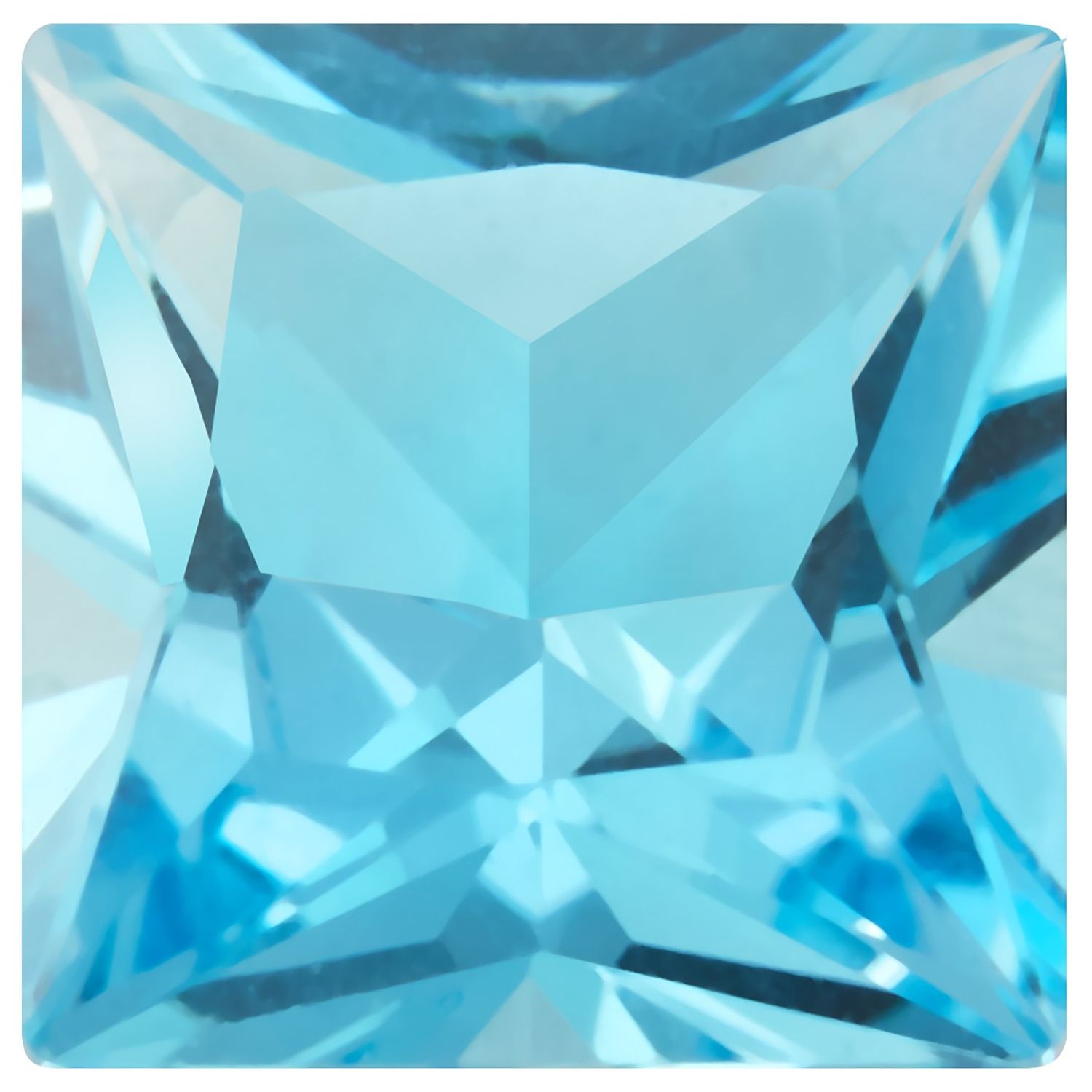 5 mm Square Natural Swiss Blue Topaz – Princess-Cut – AA Quality — Sapphire Row