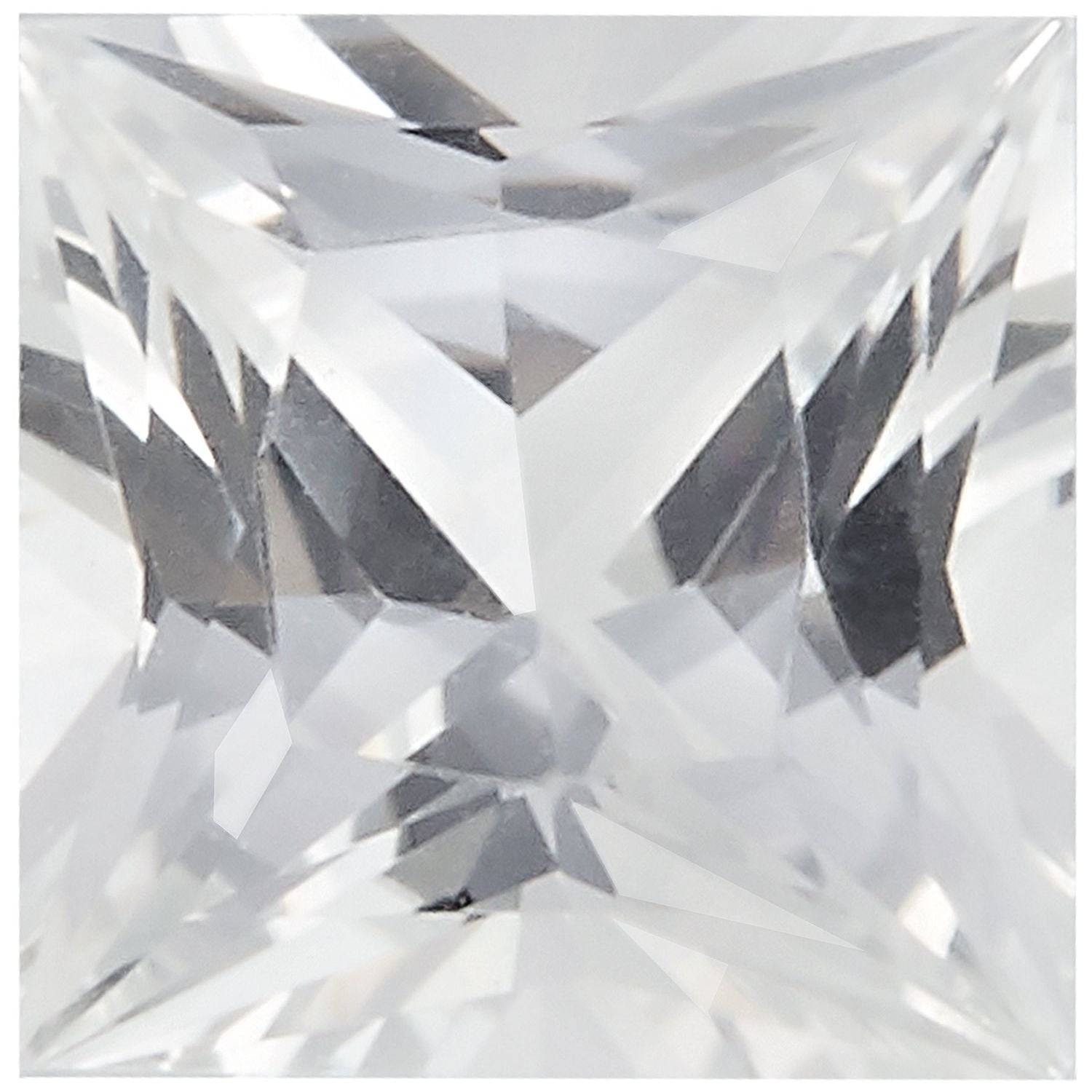 4 mm Square Natural White Sapphire – Princess-Cut – AA Quality — Sapphire Row