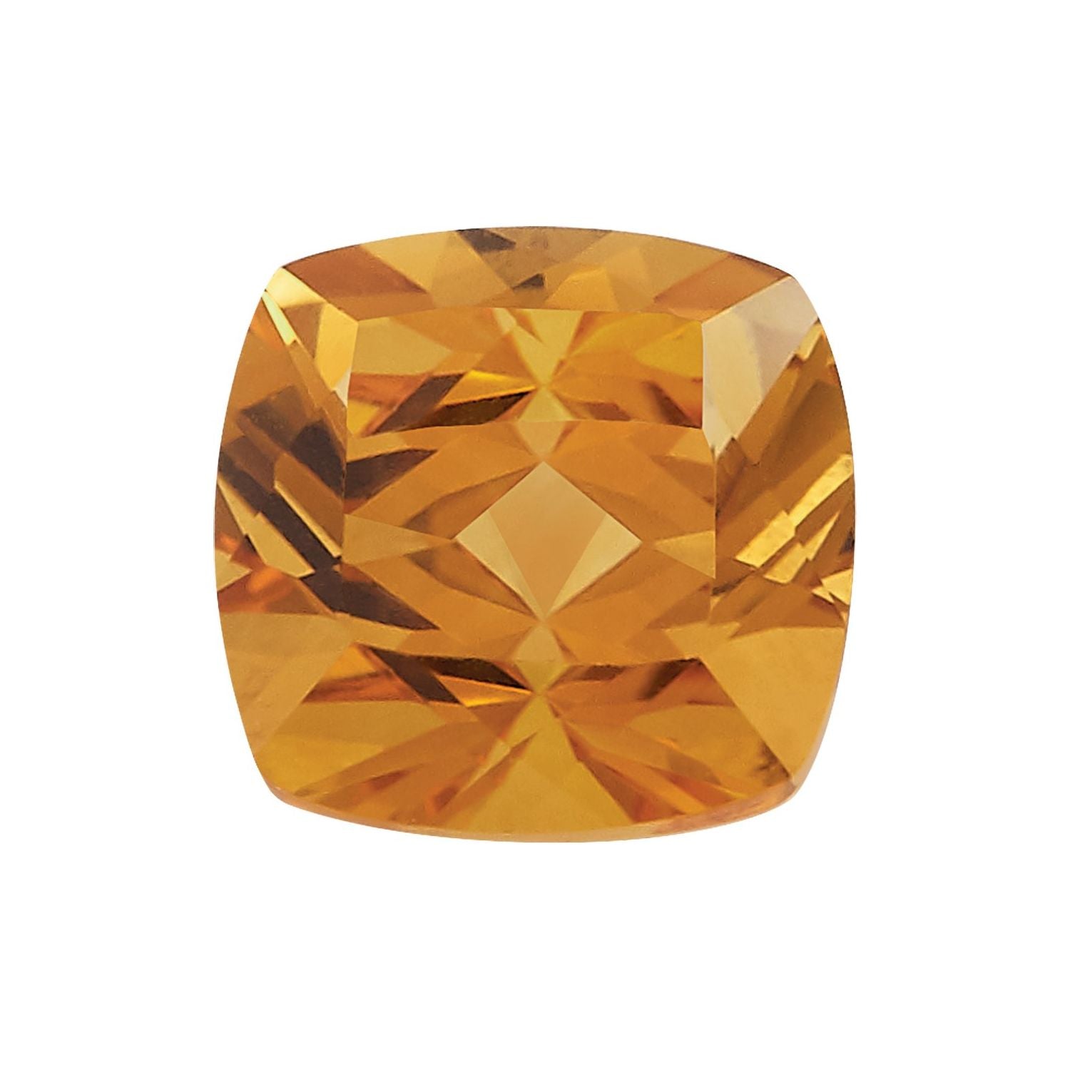 6 mm Cushion Natural Orange Citrine – Faceted Cut – AA Quality — Sapphire Row