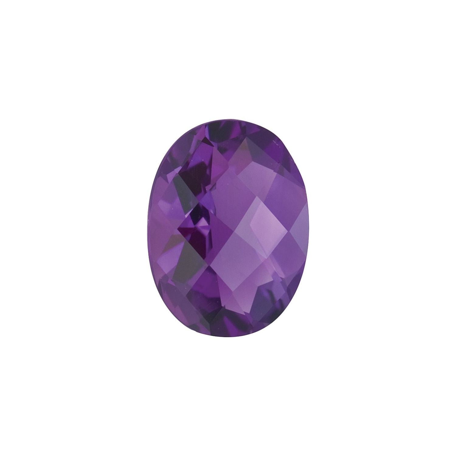 9x7 mm Oval Natural Purple Amethyst – Checkerboard-Cut – AA Quality — Sapphire Row