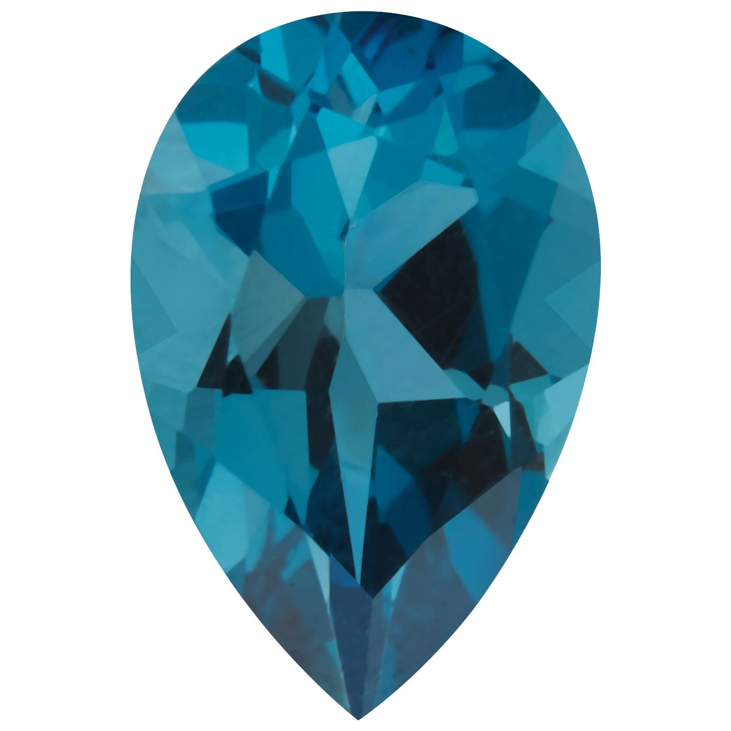 10x7 mm Pear Natural London Blue Topaz – Faceted Cut – AA Quality — Sapphire Row