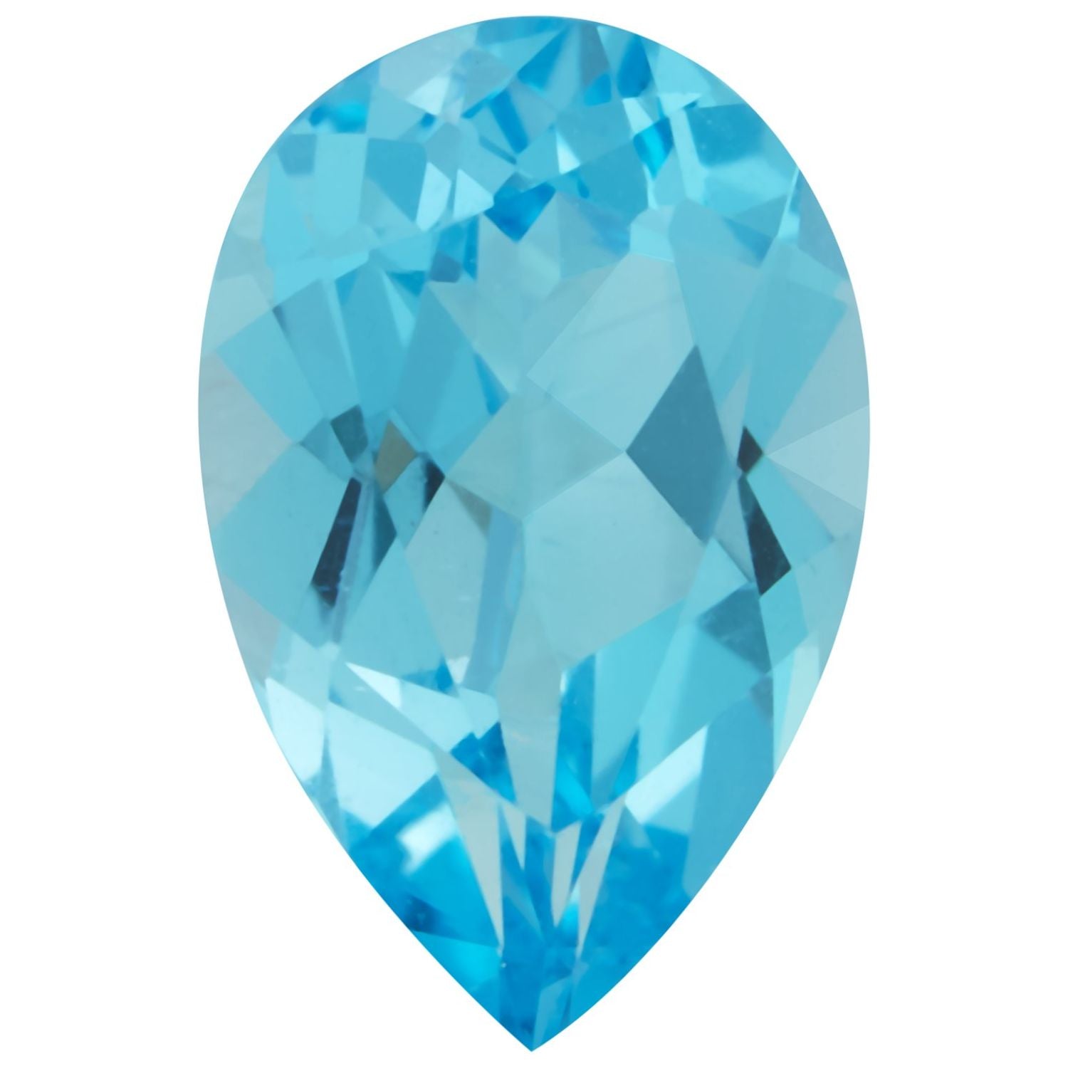 7x5 mm Pear Natural Swiss Blue Topaz – Faceted Cut – AA Quality — Sapphire Row