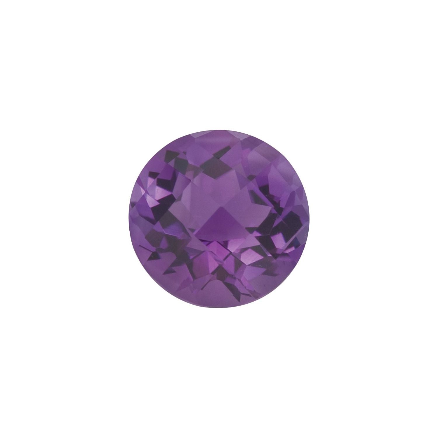 7 mm Round Natural Purple Amethyst – Checkerboard-Cut – AA Quality — Sapphire Row