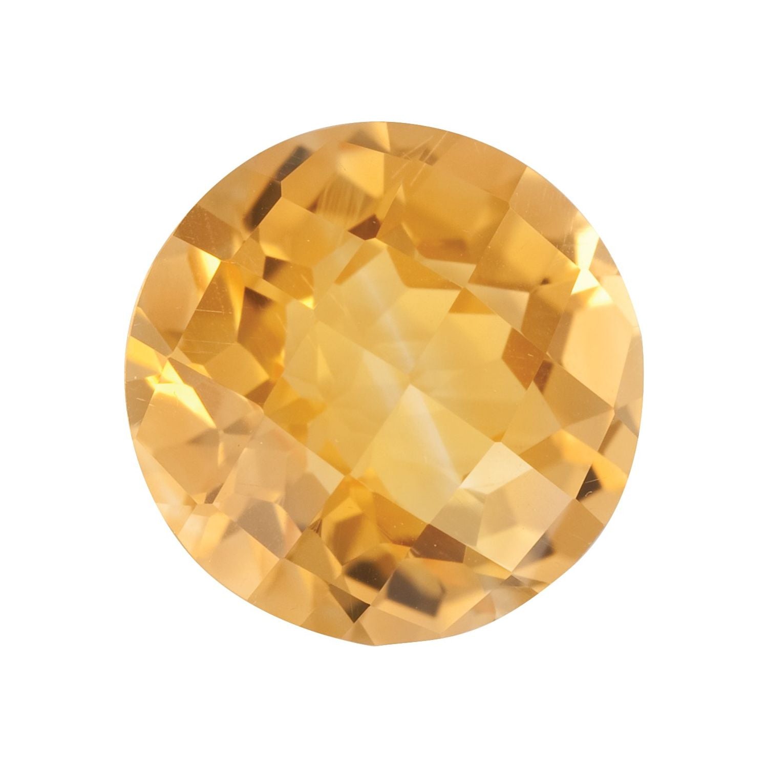 7 mm Round Natural Orange Citrine – Checkerboard-Cut – A Quality — Sapphire Row