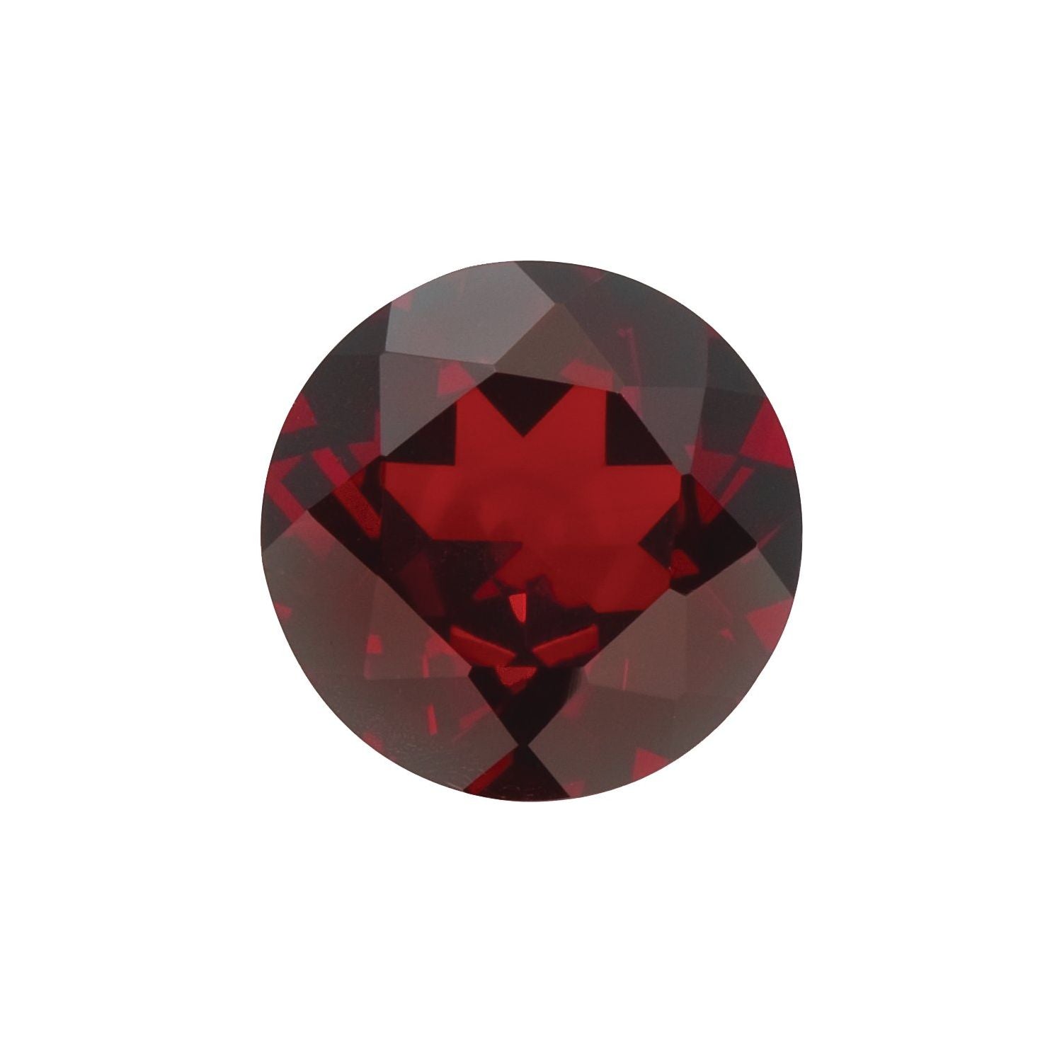 7.5 mm Round Natural Dark Orange Red Mozambique Garnet – Faceted Cut – AA Quality — Sapphire Row