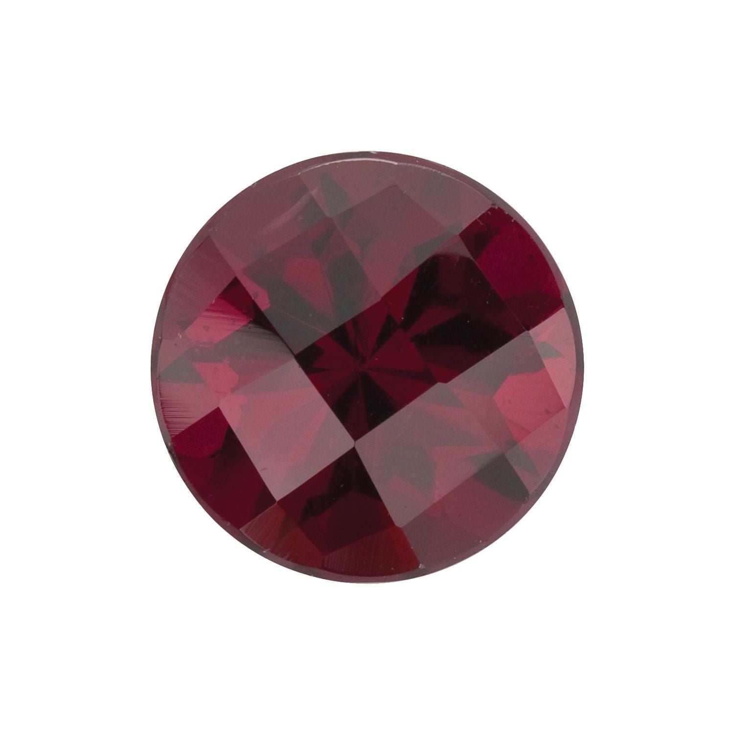 7 mm Round Natural Purplish Red Rhodolite Garnet – Checkerboard-Cut – AA Quality — Sapphire Row