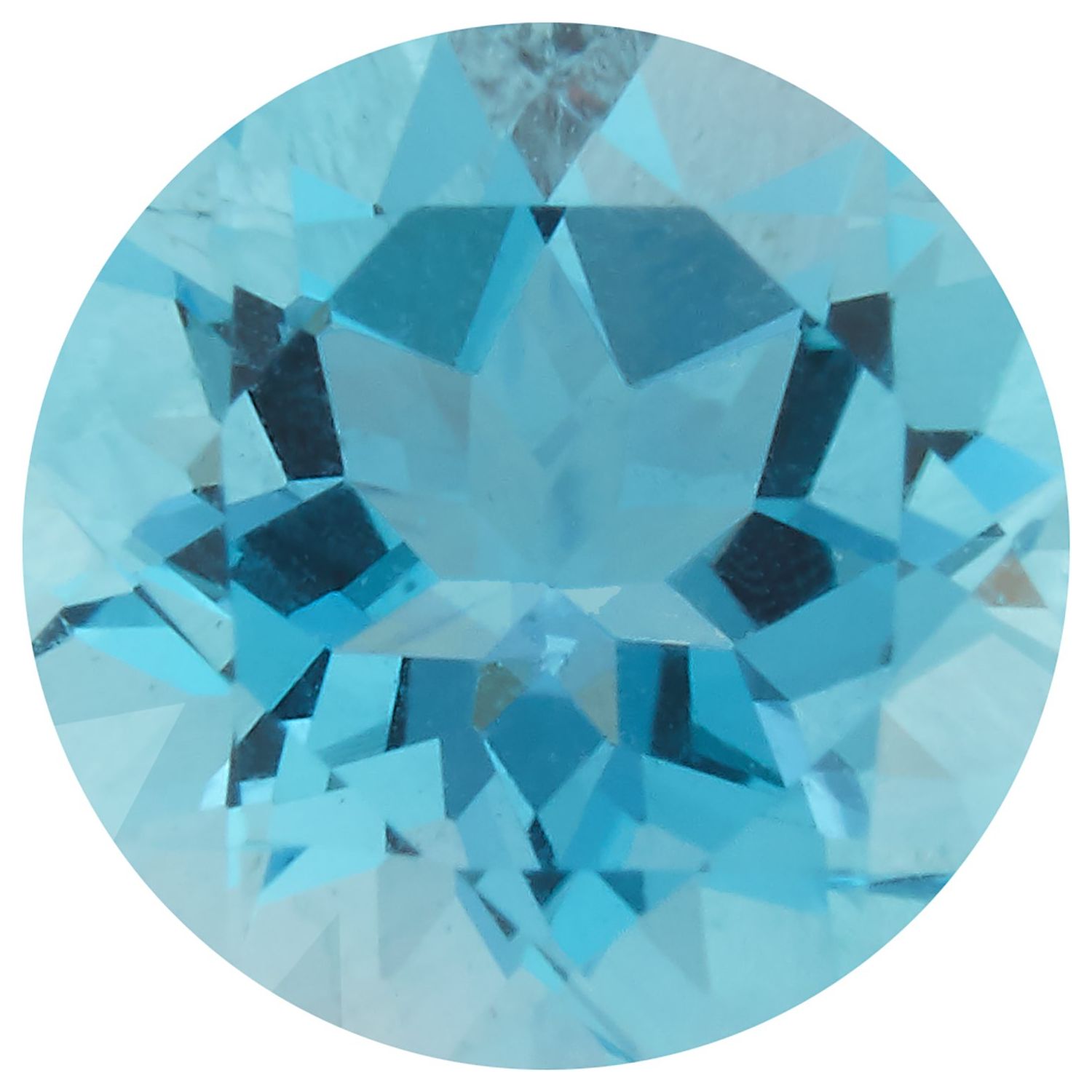 6.5 mm Round Natural Swiss Blue Topaz – Faceted Cut – AA Quality — Sapphire Row