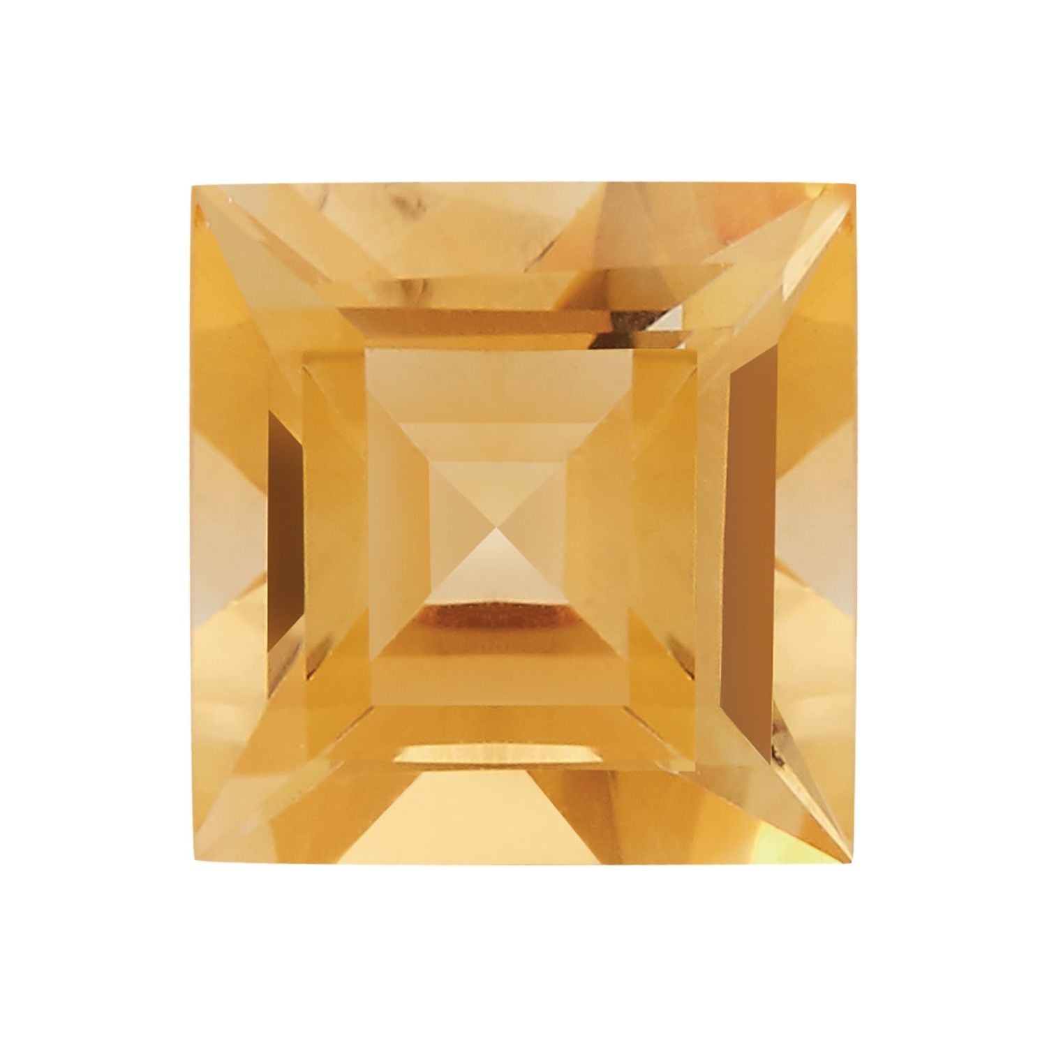 6 mm Square Natural Orange Citrine – Step-Cut – A Quality — Sapphire Row