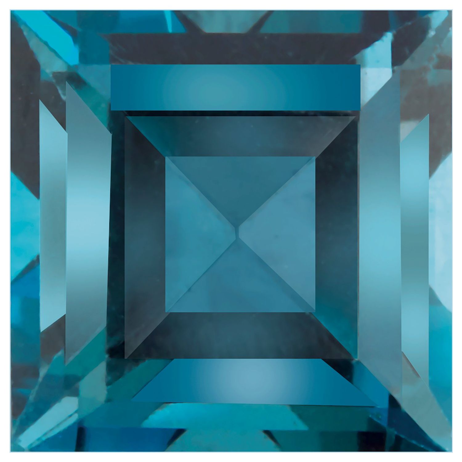 6 mm Square Natural London Blue Topaz – Step-Cut – AA Quality — Sapphire Row