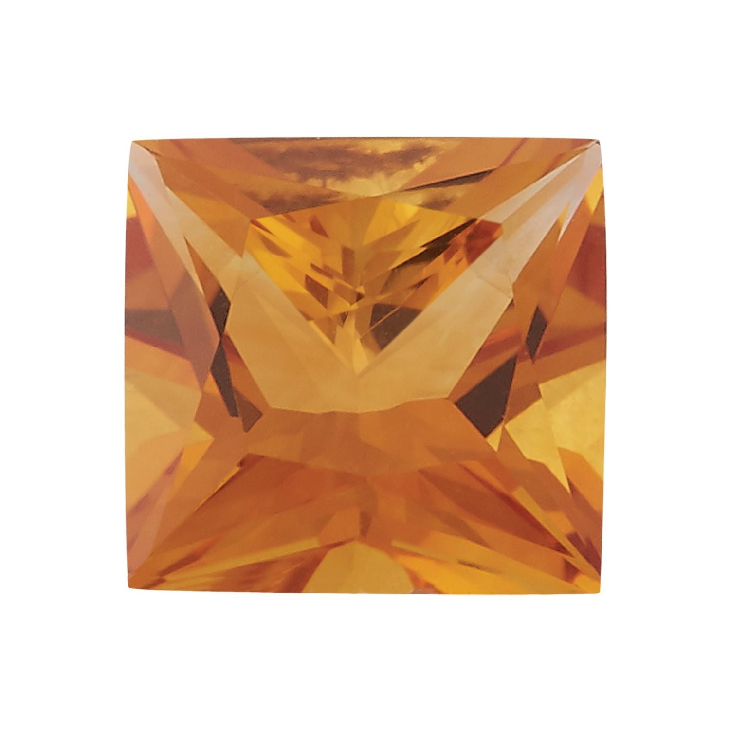 6 mm Square Natural Orange Citrine – Princess-Cut – AAA Quality — Sapphire Row