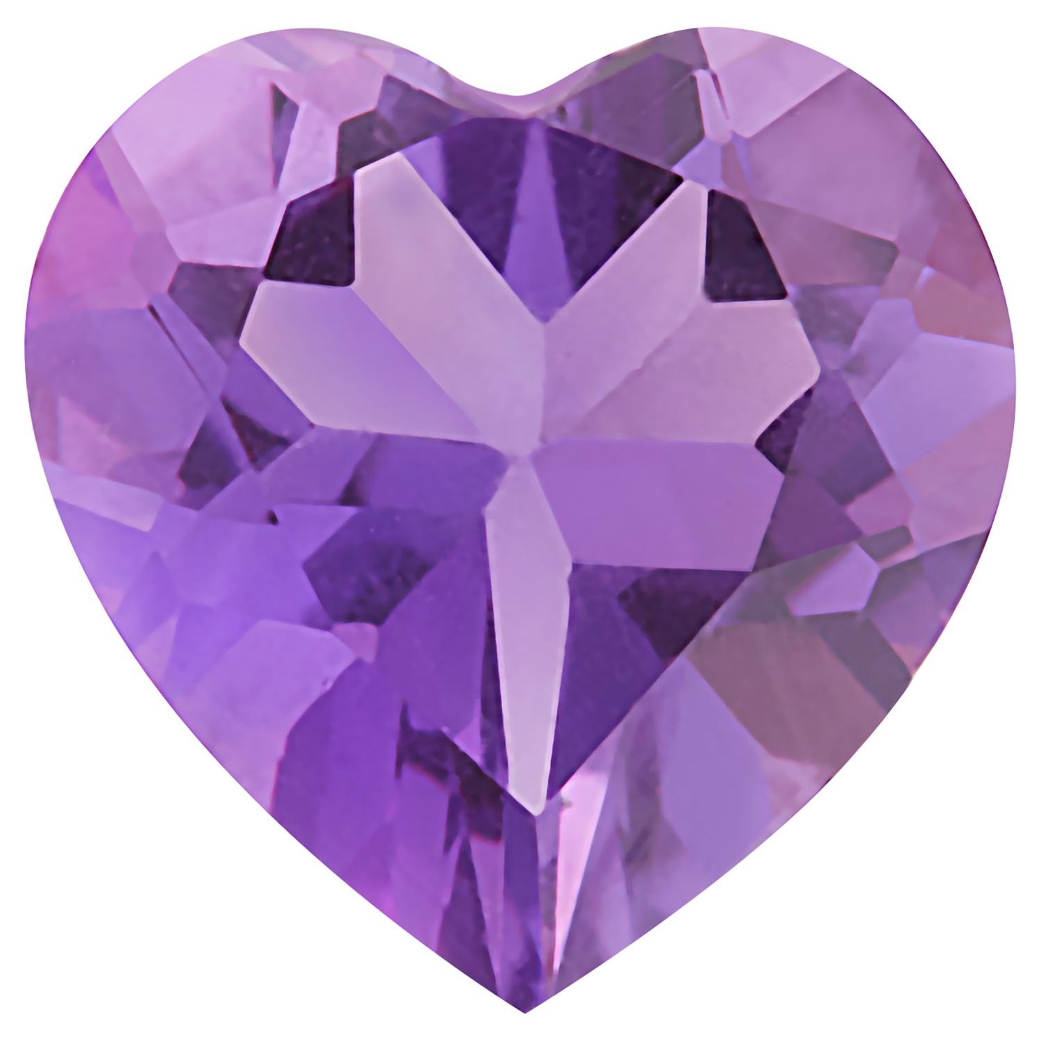 7 mm Heart Natural Purple Amethyst – Faceted Cut – AA Quality — Sapphire Row