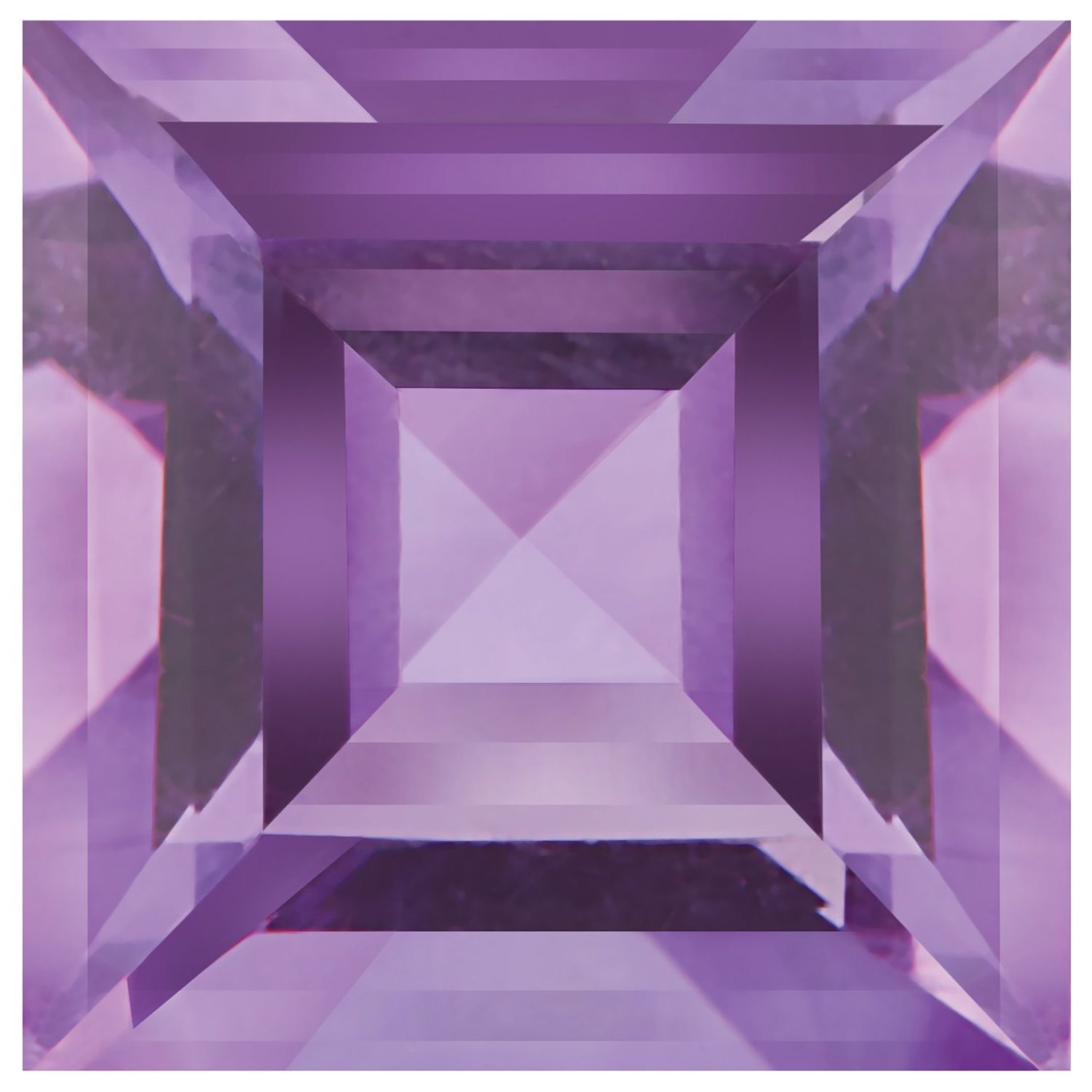 9 mm Square Natural Purple Amethyst – Step-Cut – A Quality — Sapphire Row
