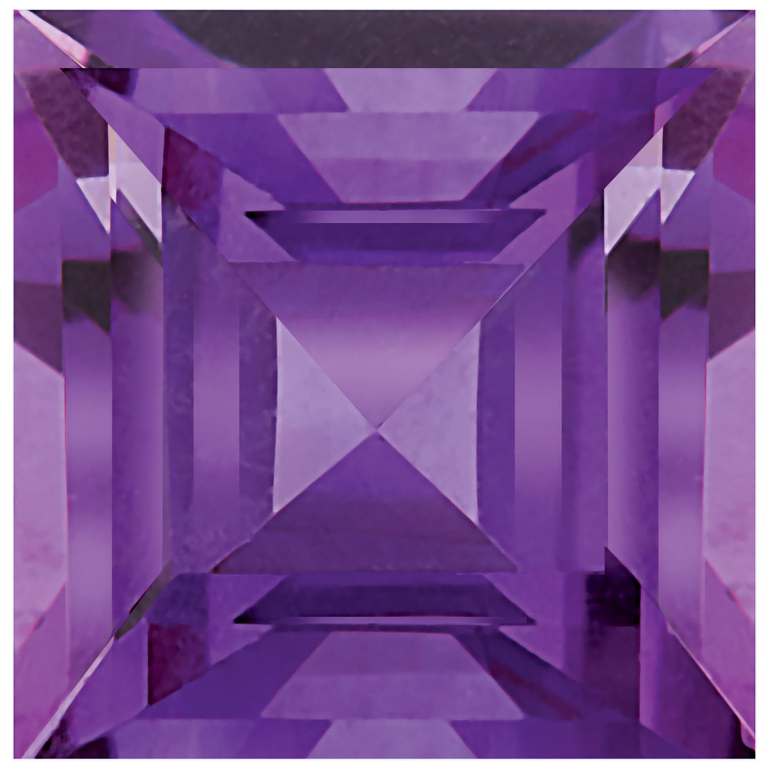 7 mm Square Natural Purple Amethyst – Step-Cut – AAA Quality — Sapphire Row