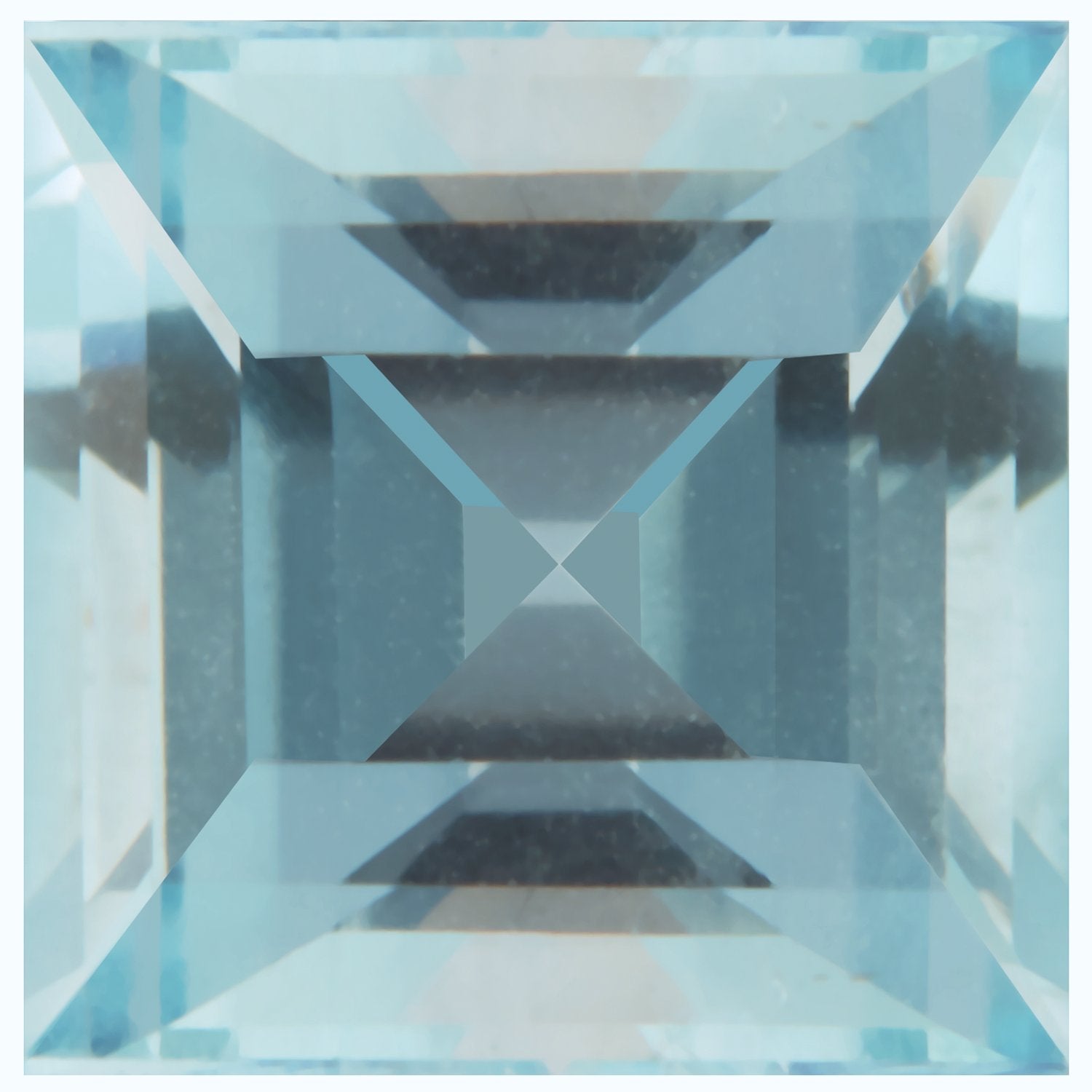 4 mm Square Natural Aqua Aquamarine – Step-Cut – A Quality — Sapphire Row