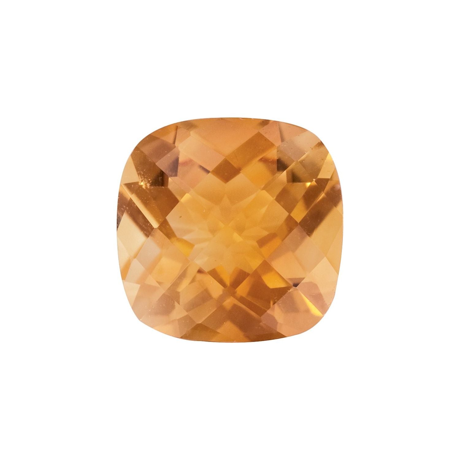 9 mm Cushion Natural Orange Citrine – Checkerboard-Cut – AA Quality — Sapphire Row
