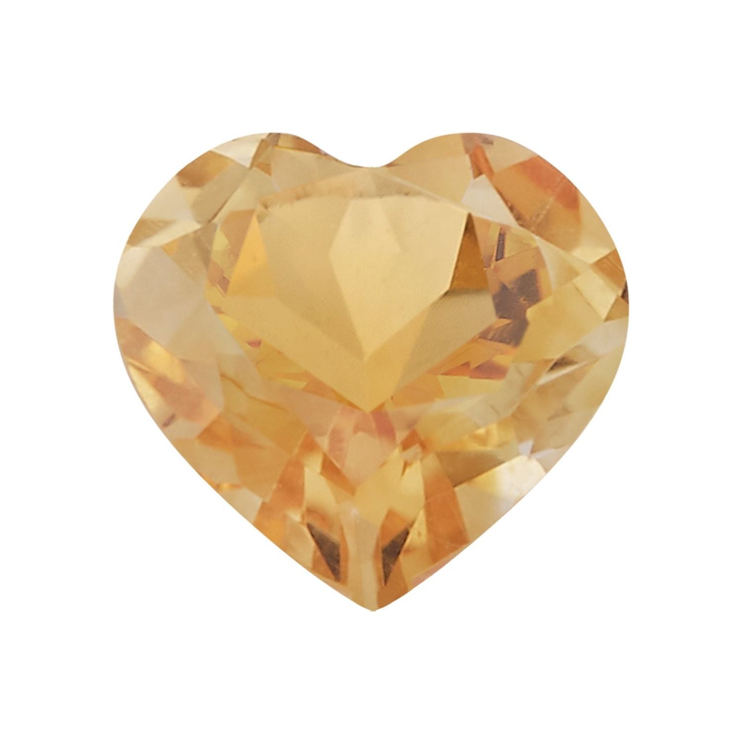 7 mm Heart Natural Orange Citrine – Faceted Cut – A Quality — Sapphire Row